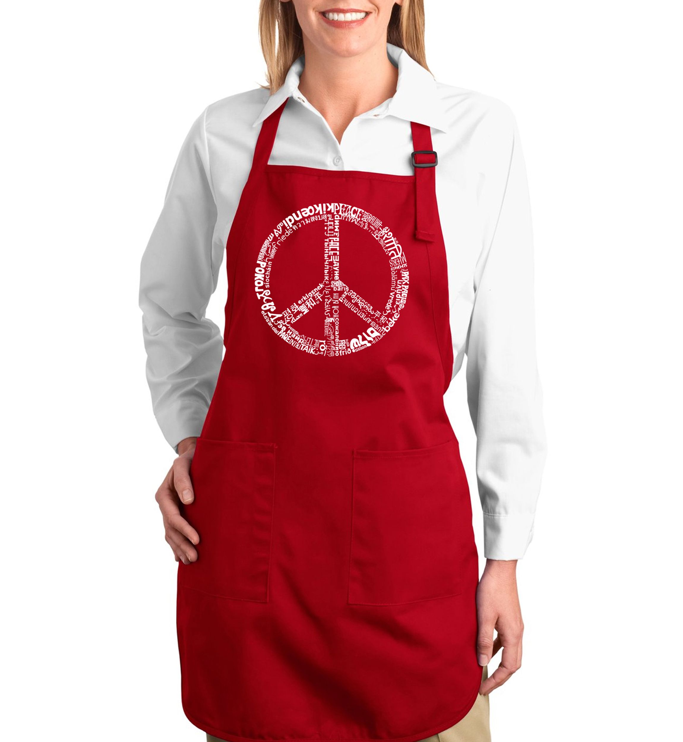 Full Length Word Art Apron - The Word Peace in 77 Languages 
