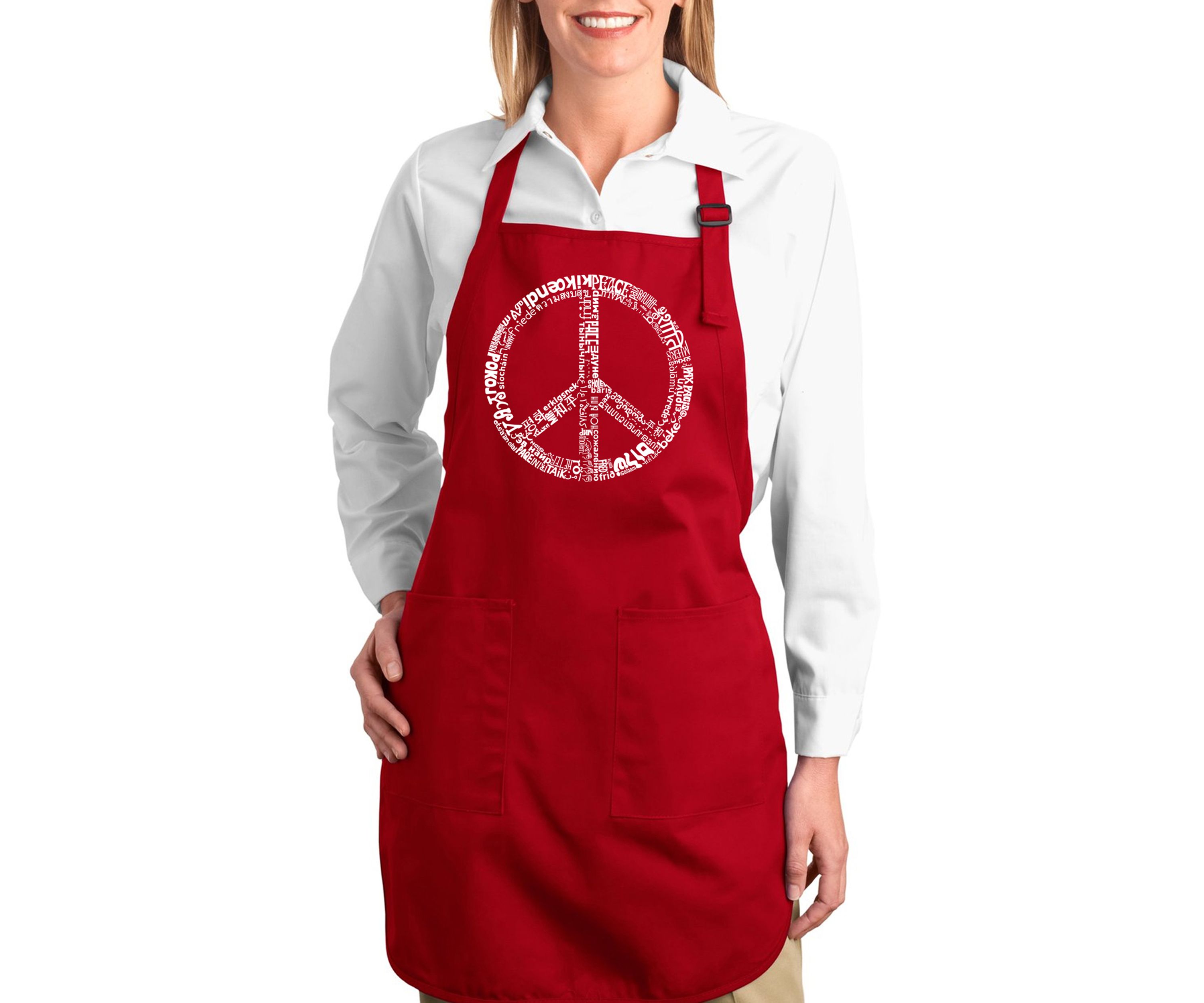 Full Length Word Art Apron - The Word Peace in 77 Languages 