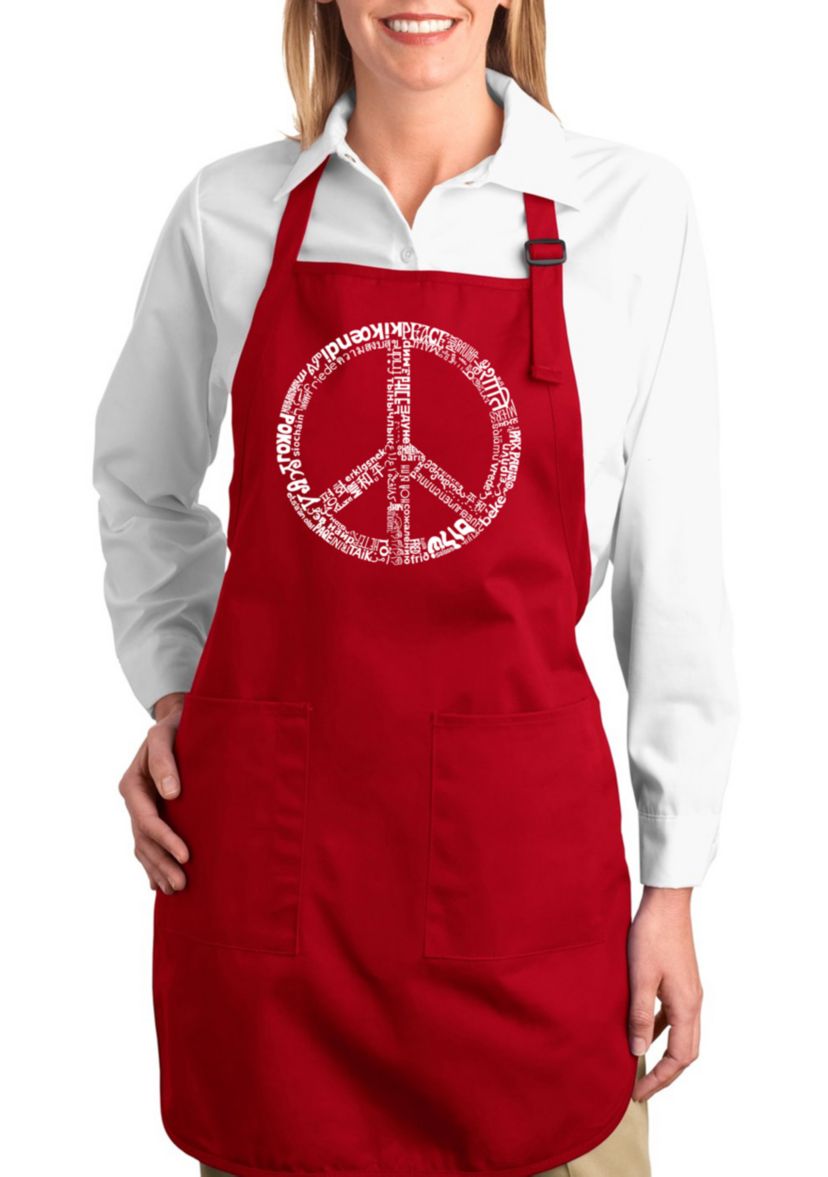 Full Length Word Art Apron - The Word Peace in 77 Languages 