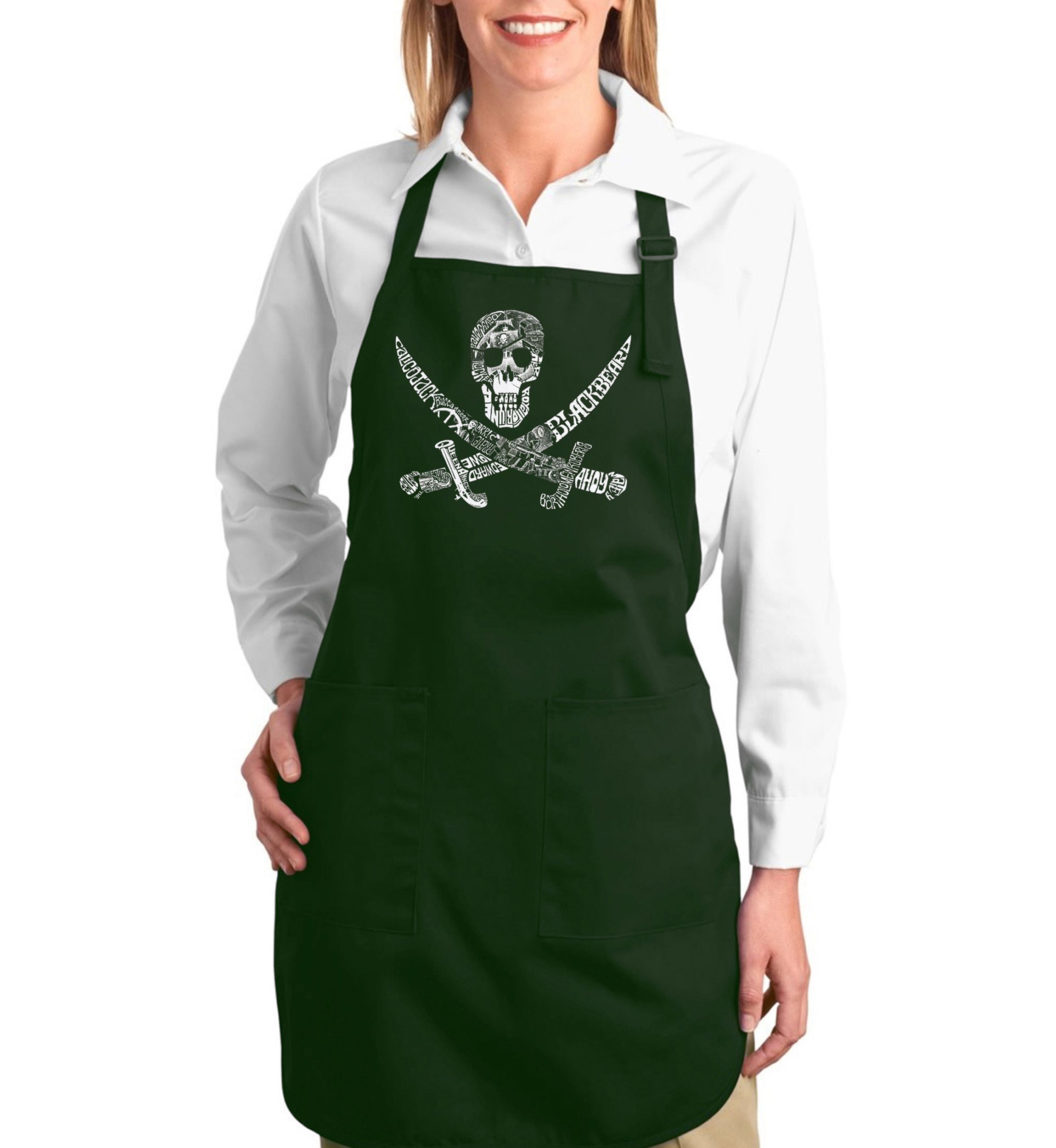 Full Length Word Art Apron - Pirate Captains, Ships and Imagery