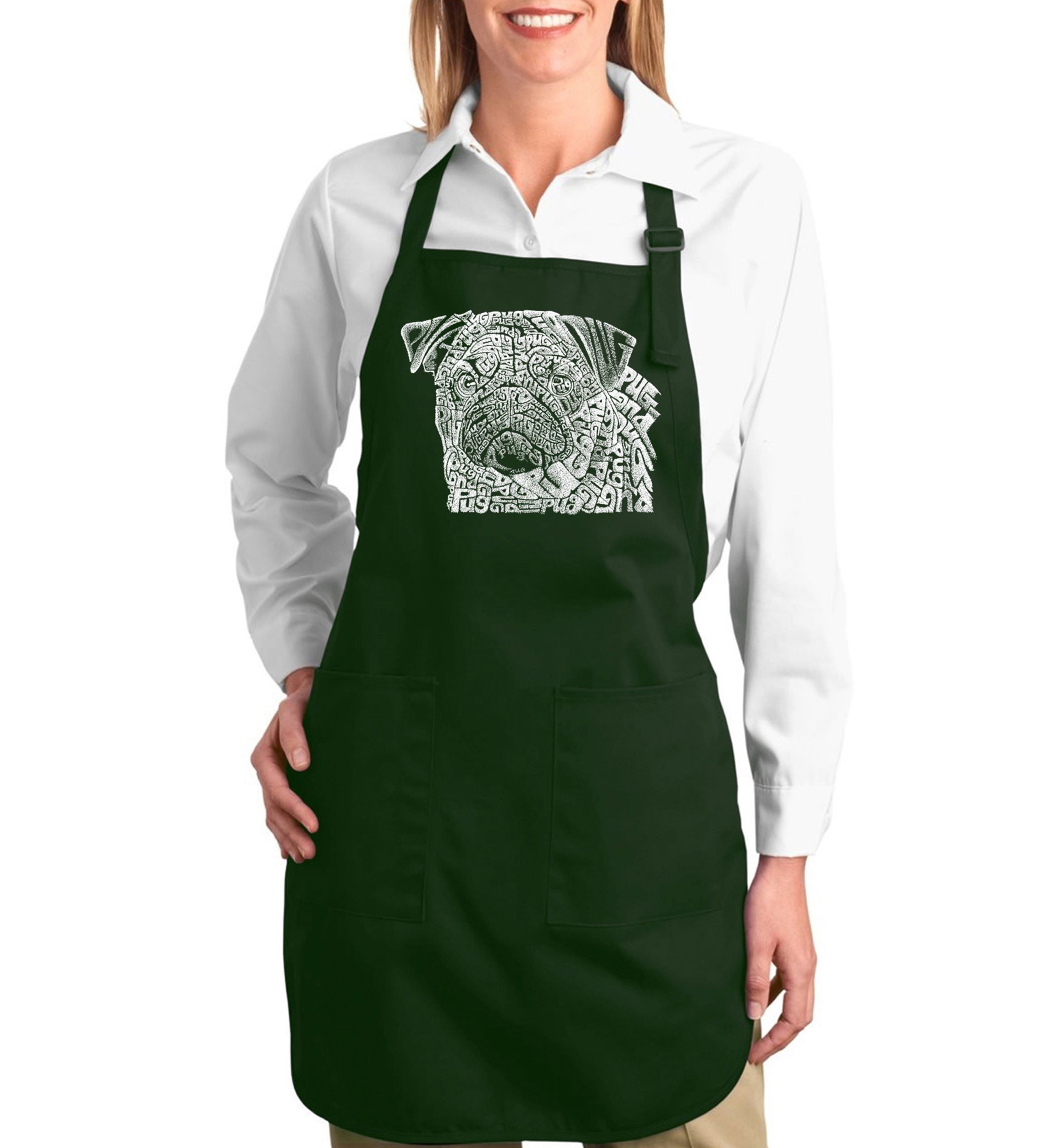 Full Length Word Art Apron - Pug Face