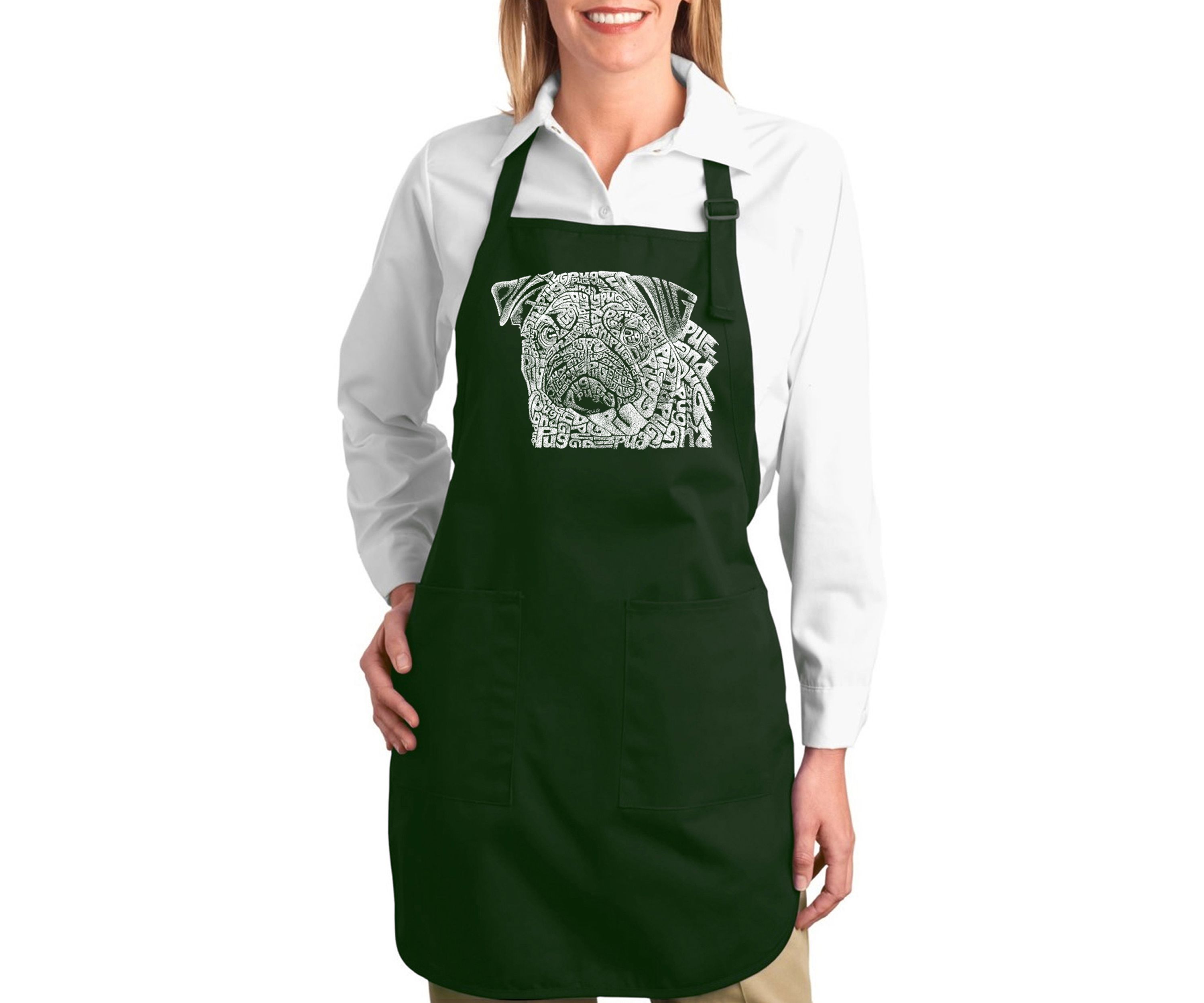 Full Length Word Art Apron - Pug Face