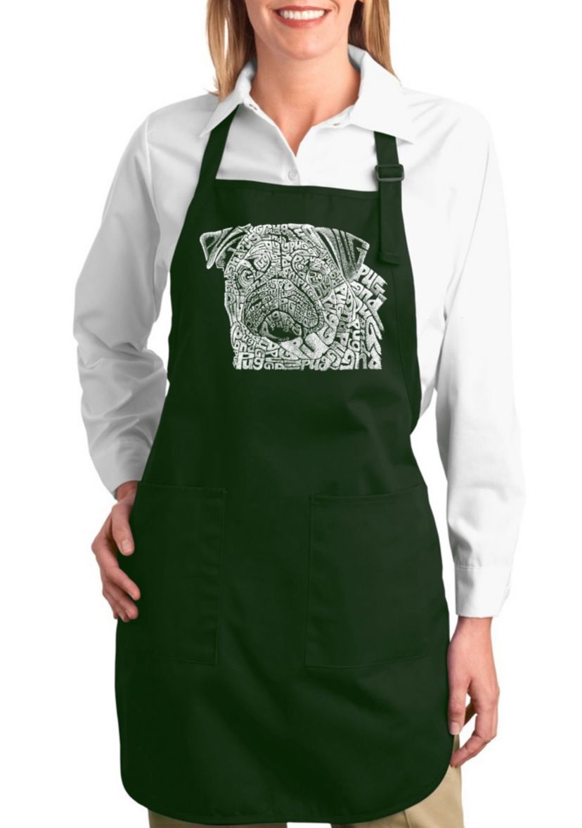 Full Length Word Art Apron - Pug Face