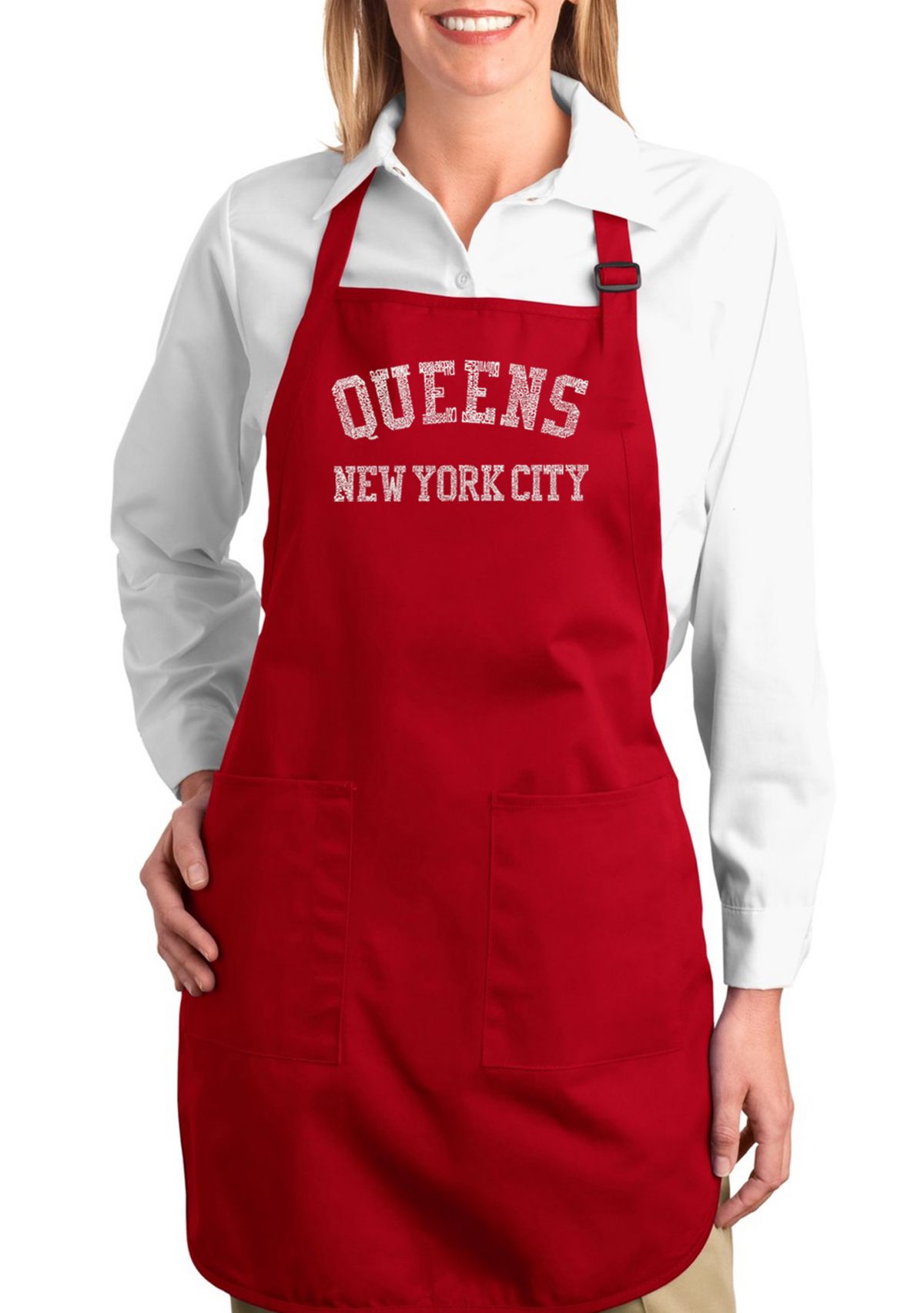 Full Length Word Art Apron - Popular Neighborhoods in Queens, NY