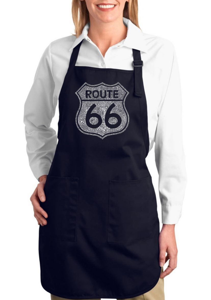 Full Length Word Art Apron - Cities Along The Legendary Route 66