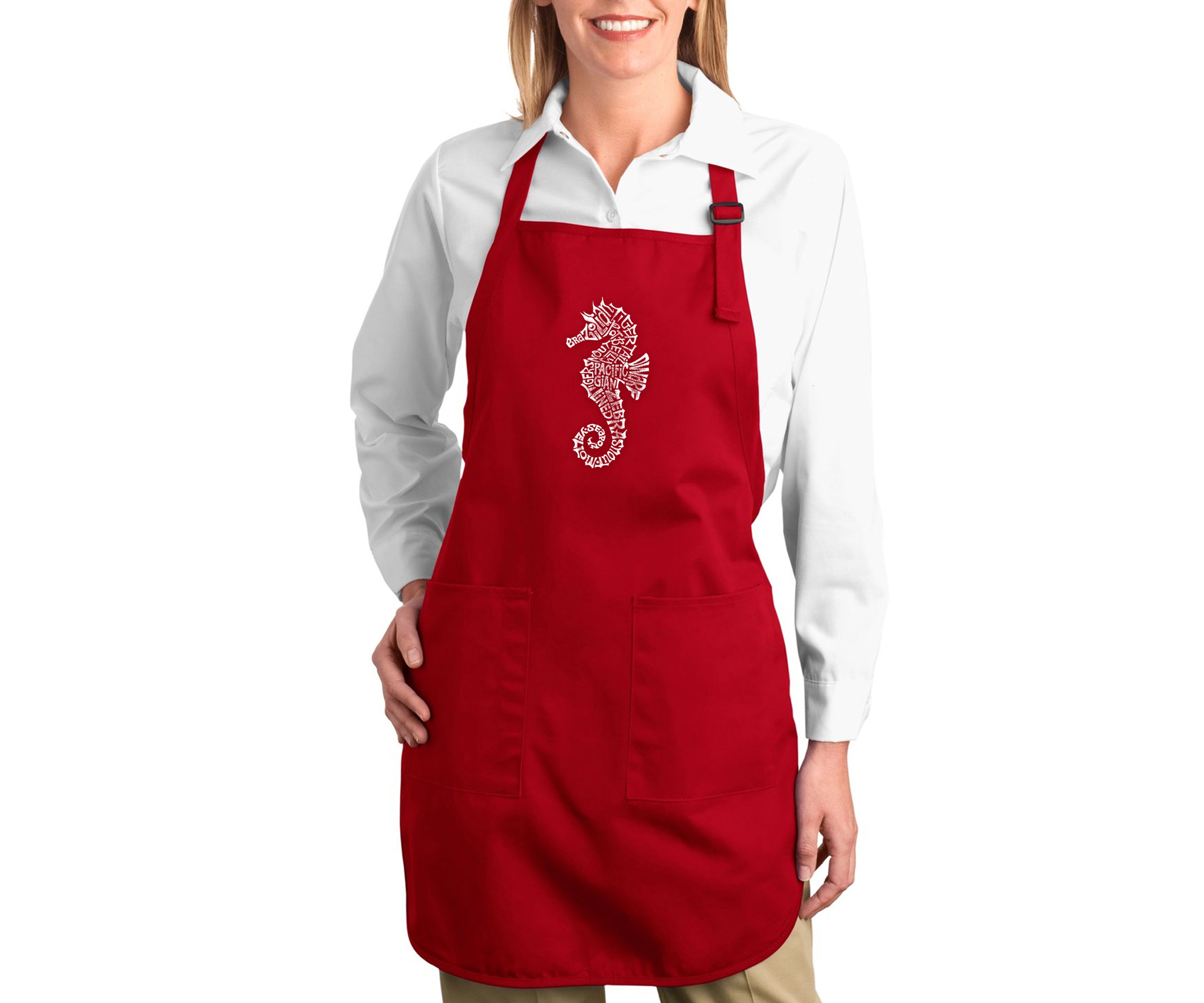 Full Length Word Art Apron - Types of Seahorse