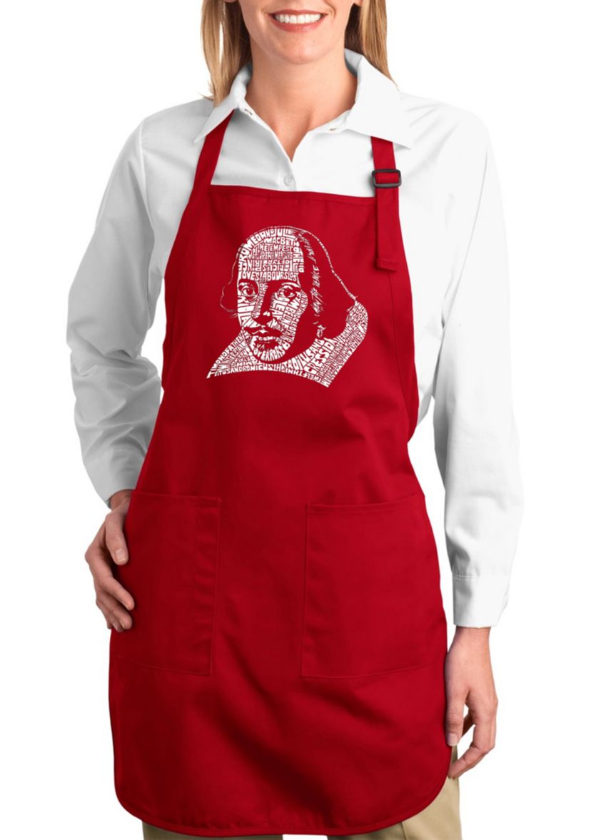 Full Length Word Art Apron -The Titles of All of William Shakespeares Comdies & Tragedies