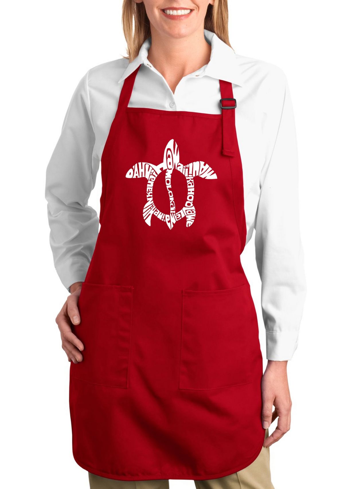 Full Length Word Art Apron - Honu Turtle - Hawaiian Islands
