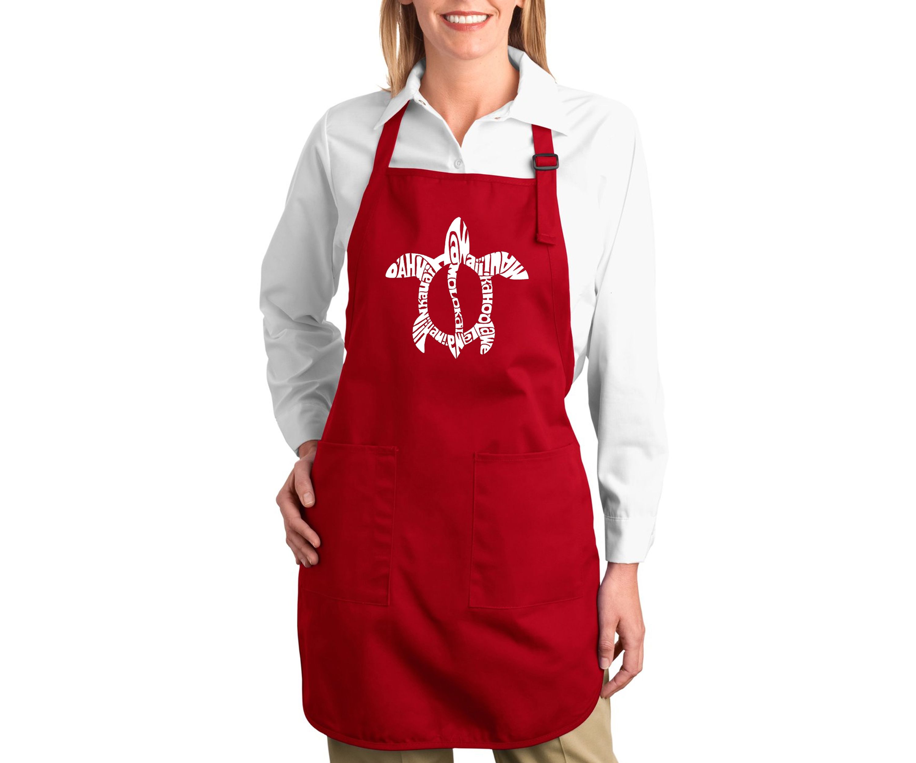 Full Length Word Art Apron - Honu Turtle - Hawaiian Islands