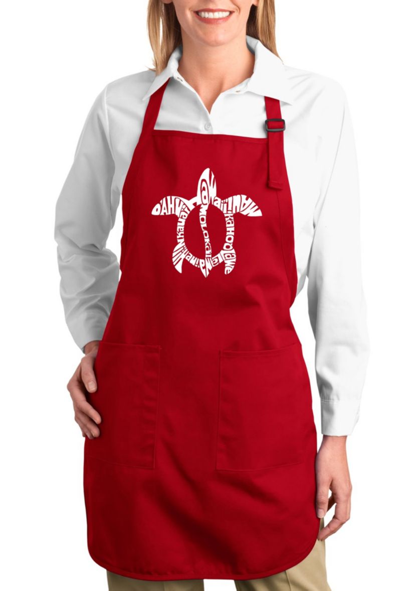 Full Length Word Art Apron - Honu Turtle - Hawaiian Islands