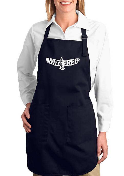 Full Length Word Art Apron - Wild and Free Eagle