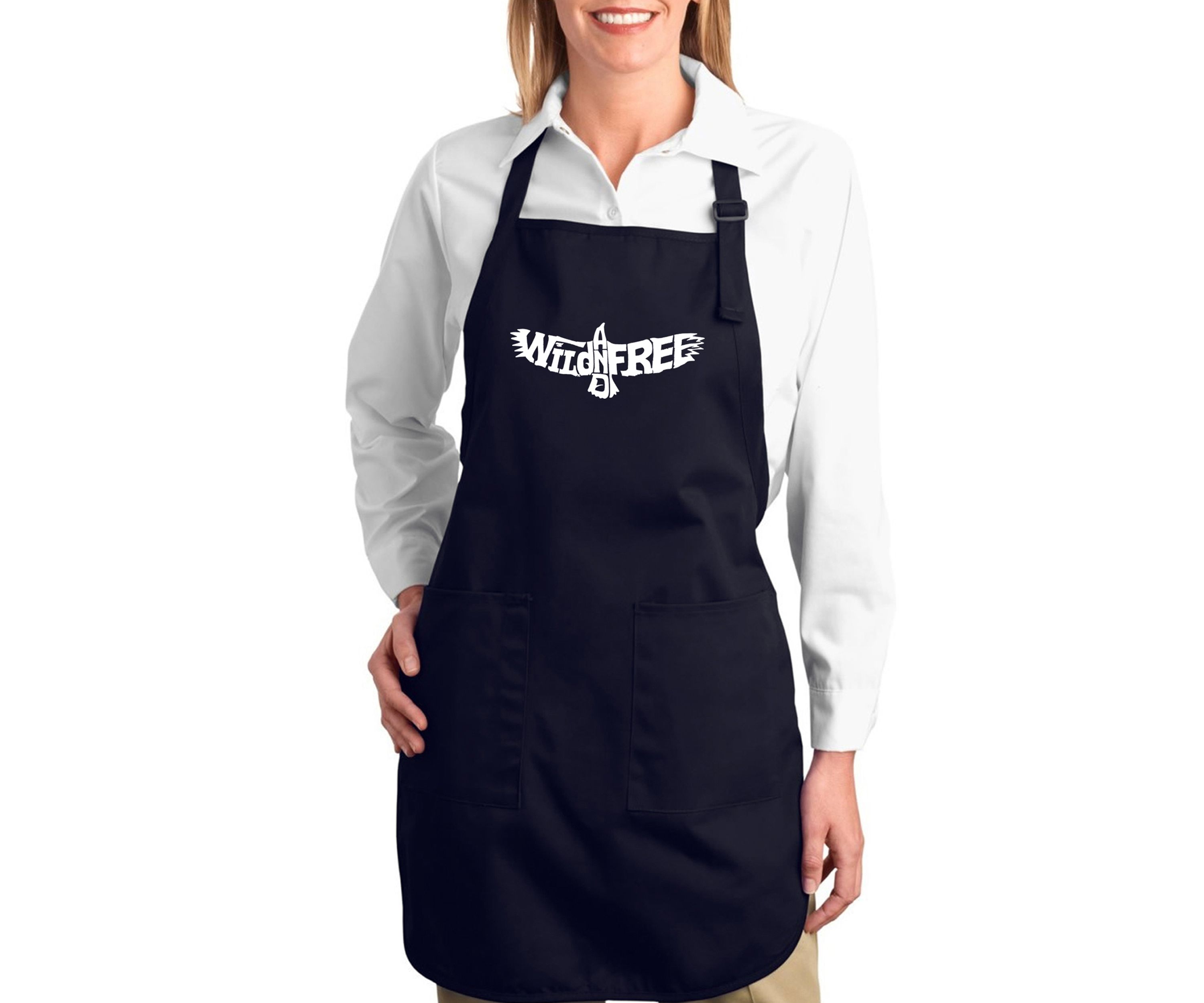Full Length Word Art Apron - Wild and Free Eagle