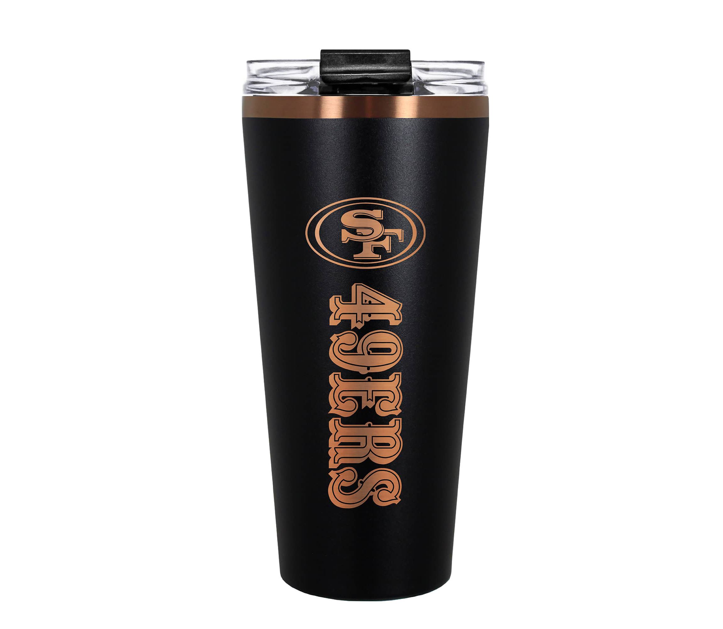 NFL San Francisco 49ers 32oz Black and Copper Big Slim Travel Tumbler