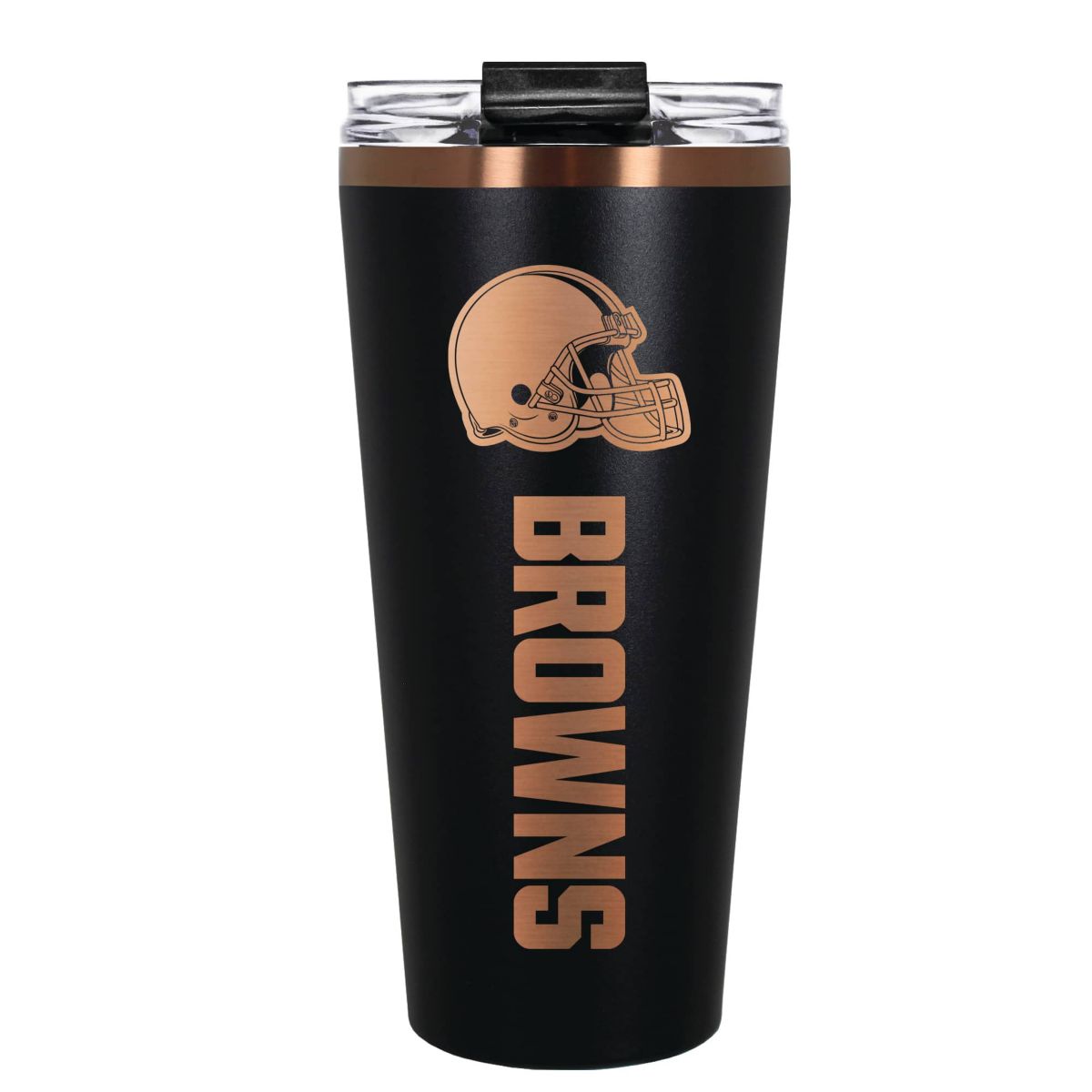 NFL Cleveland Browns 32oz Black and Copper Big Slim Travel Tumbler