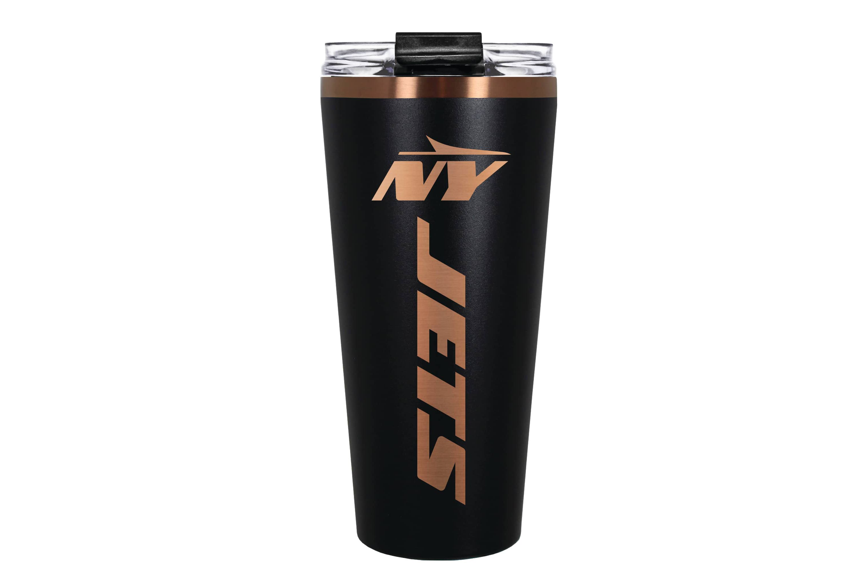 NFL New York Jets 32oz Black and Copper Big Slim Travel Tumbler