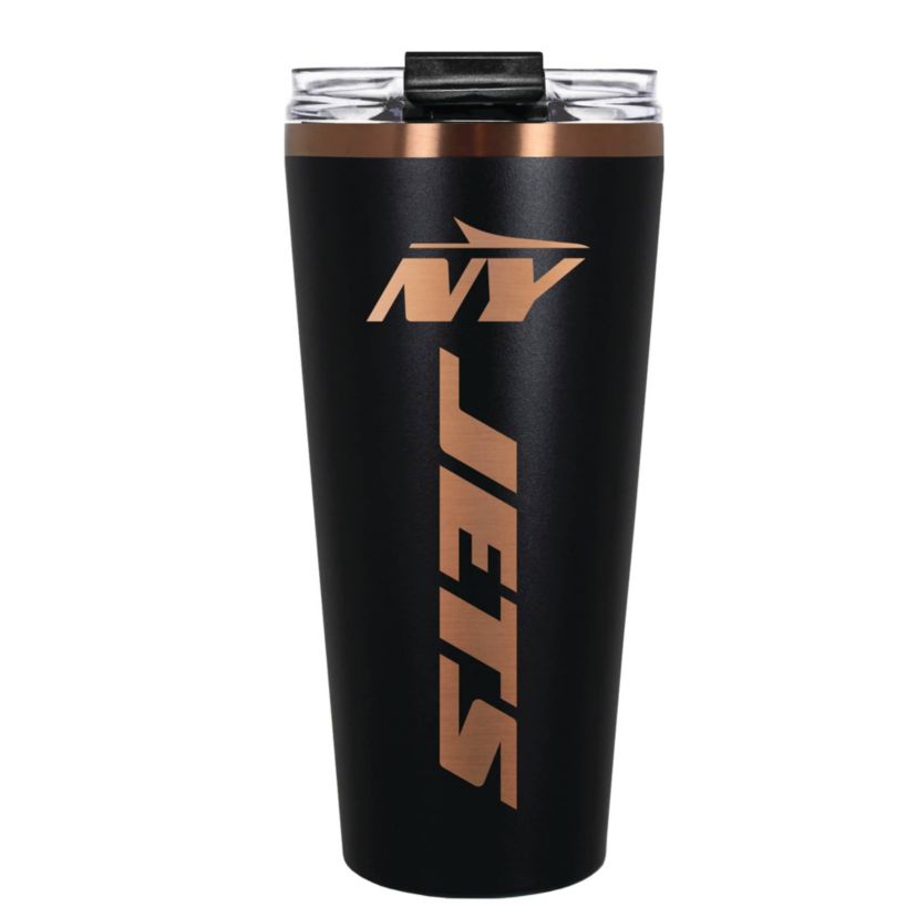 NFL New York Jets 32oz Black and Copper Big Slim Travel Tumbler