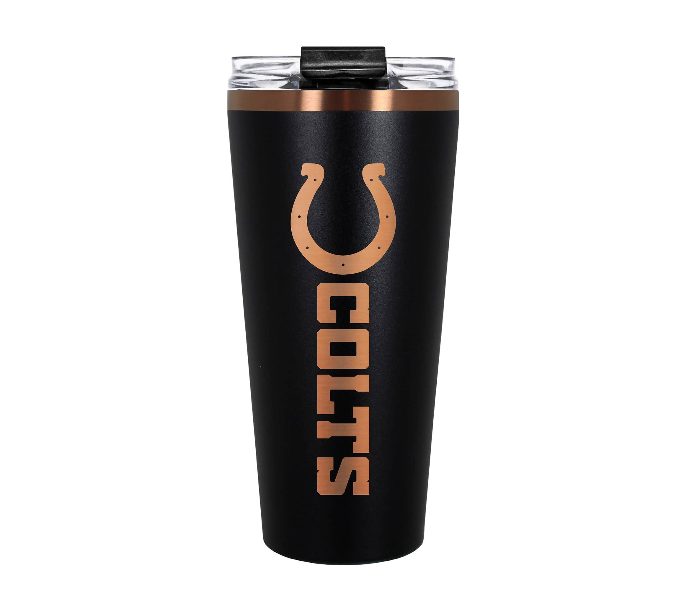 NFL Indianapolis Colts 32oz Black and Copper Big Slim Travel Tumbler