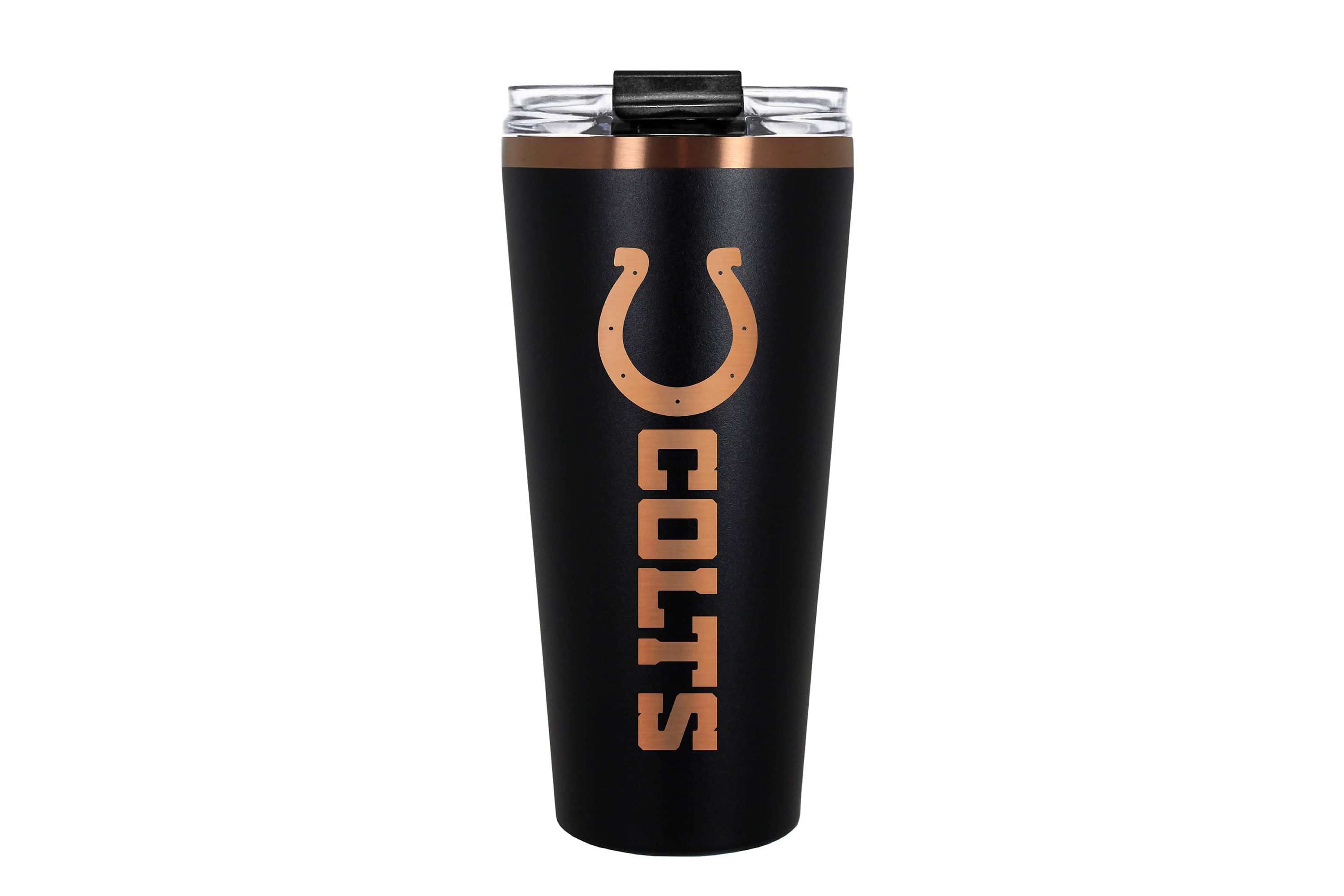 NFL Indianapolis Colts 32oz Black and Copper Big Slim Travel Tumbler