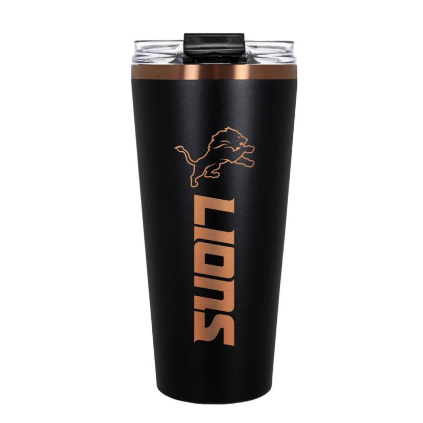 NFL Detroit Lions 32oz Black and Copper Big Slim Travel Tumbler