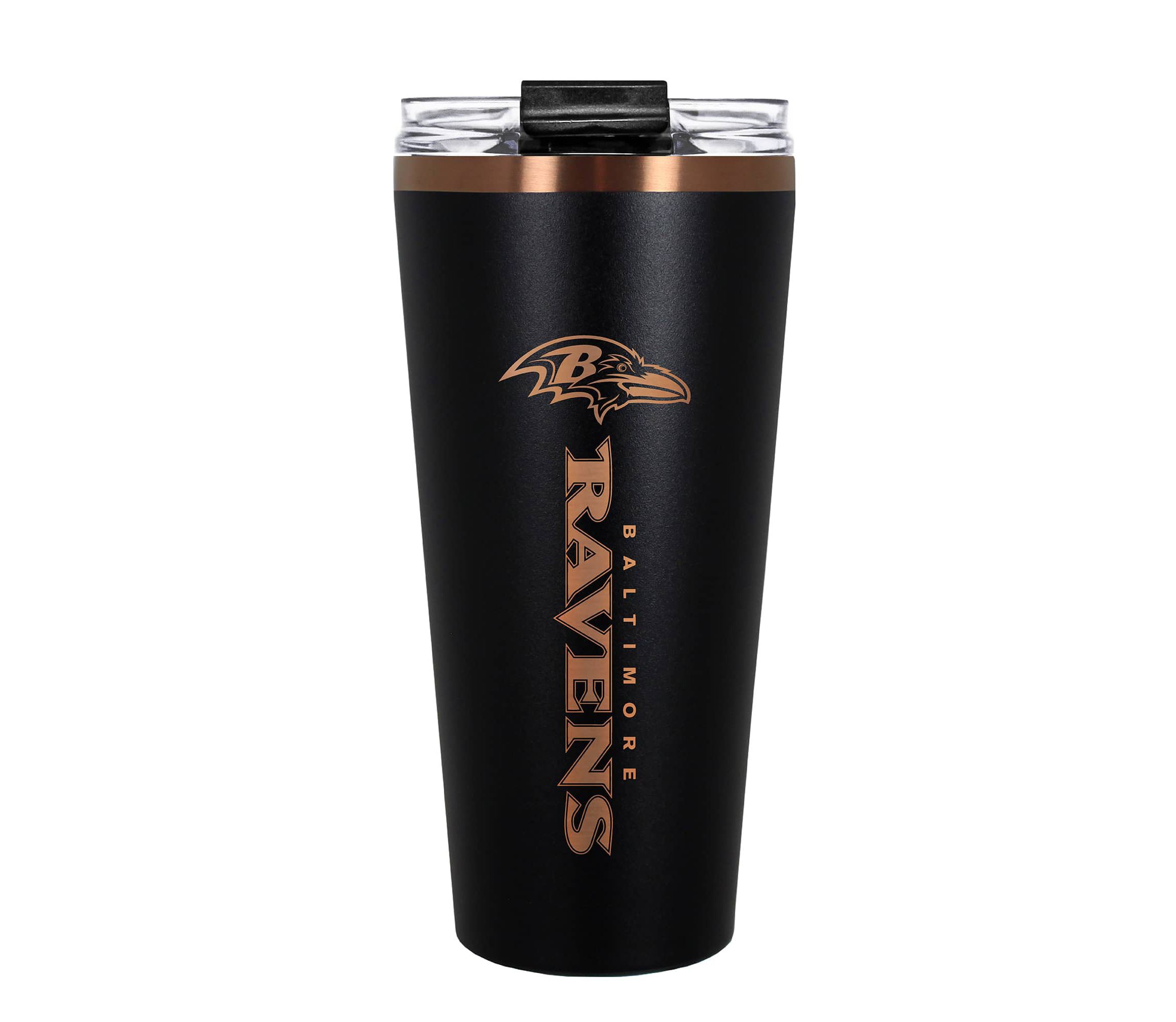 NFL Baltimore Ravens 32oz Black and Copper Big Slim Travel Tumbler