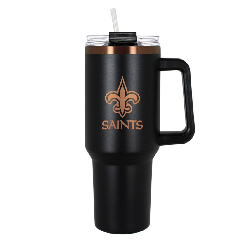 NFL New Orleans Saints 40oz Black and Crème Colossus Travel Mug