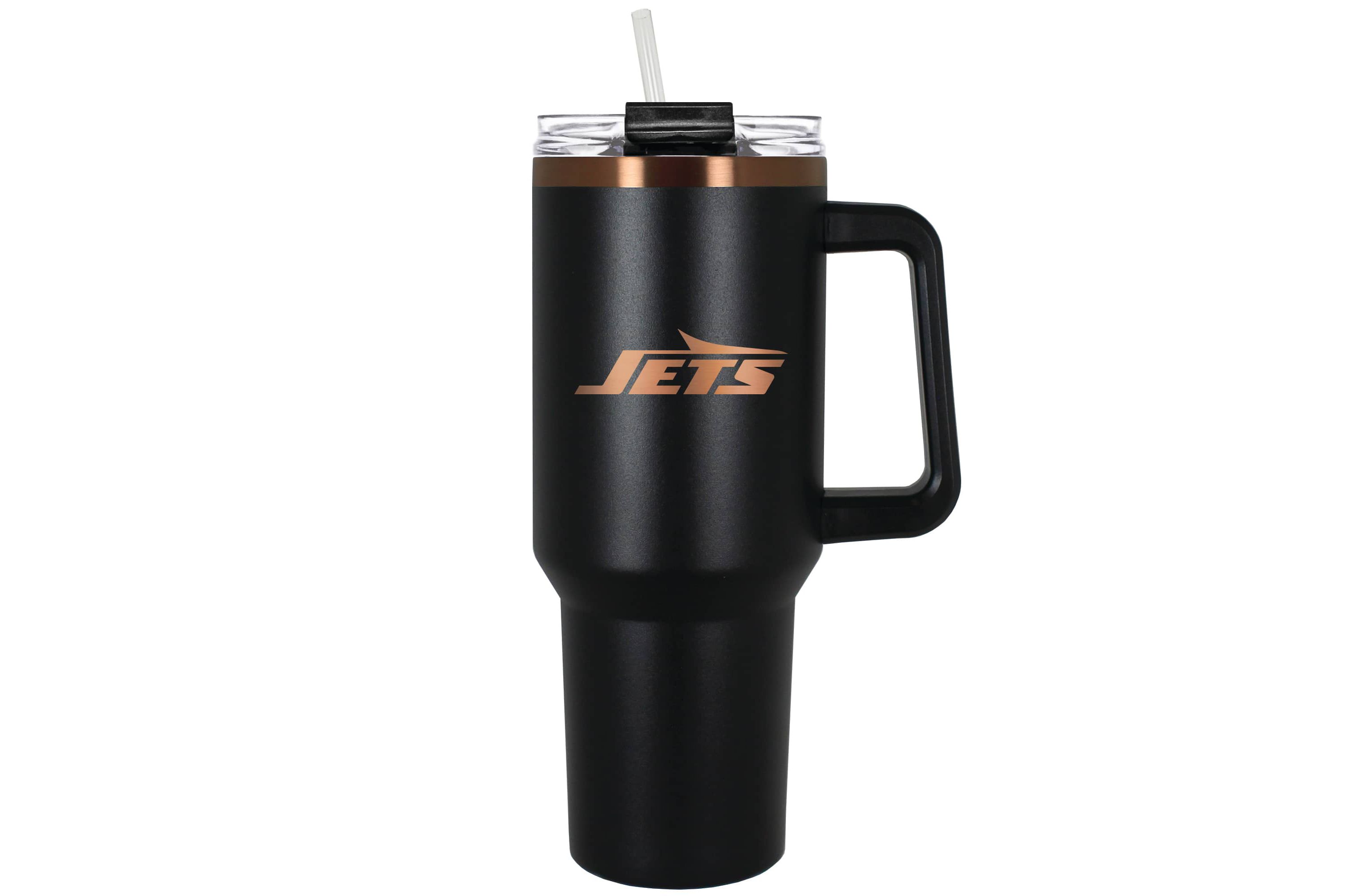 NFL New York Jets 40oz Black and Crème Colossus Travel Mug