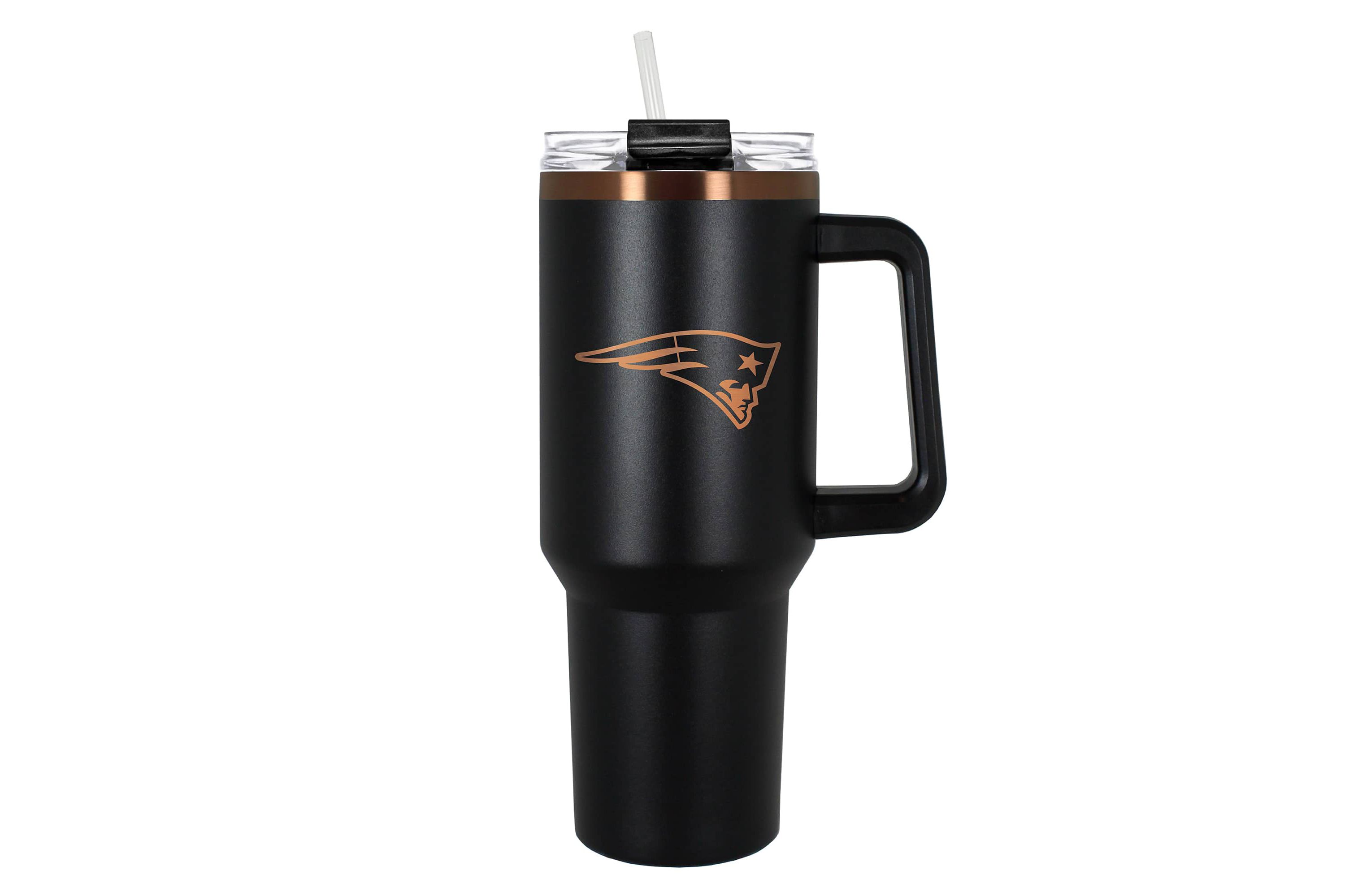 NFL New England Patriots 40oz Black and Crème Colossus Travel Mug