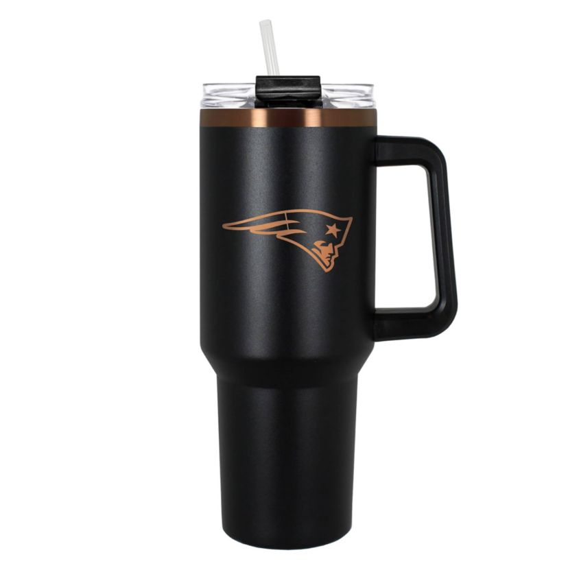NFL New England Patriots 40oz Black and Crème Colossus Travel Mug