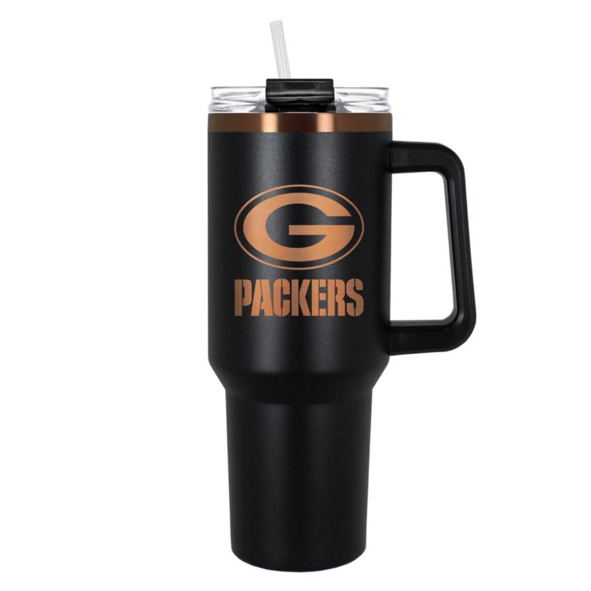 NFL Green Bay Packers 40oz Black and Crème Colossus Travel Mug