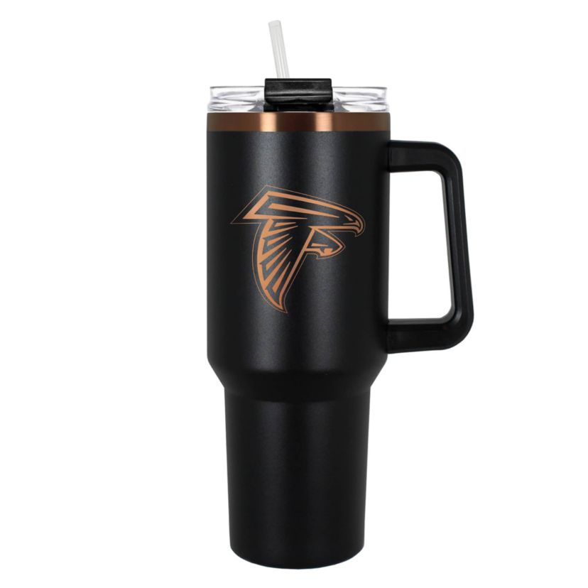 NFL Atlanta Falcons 40oz Black and Crème Colossus Travel Mug