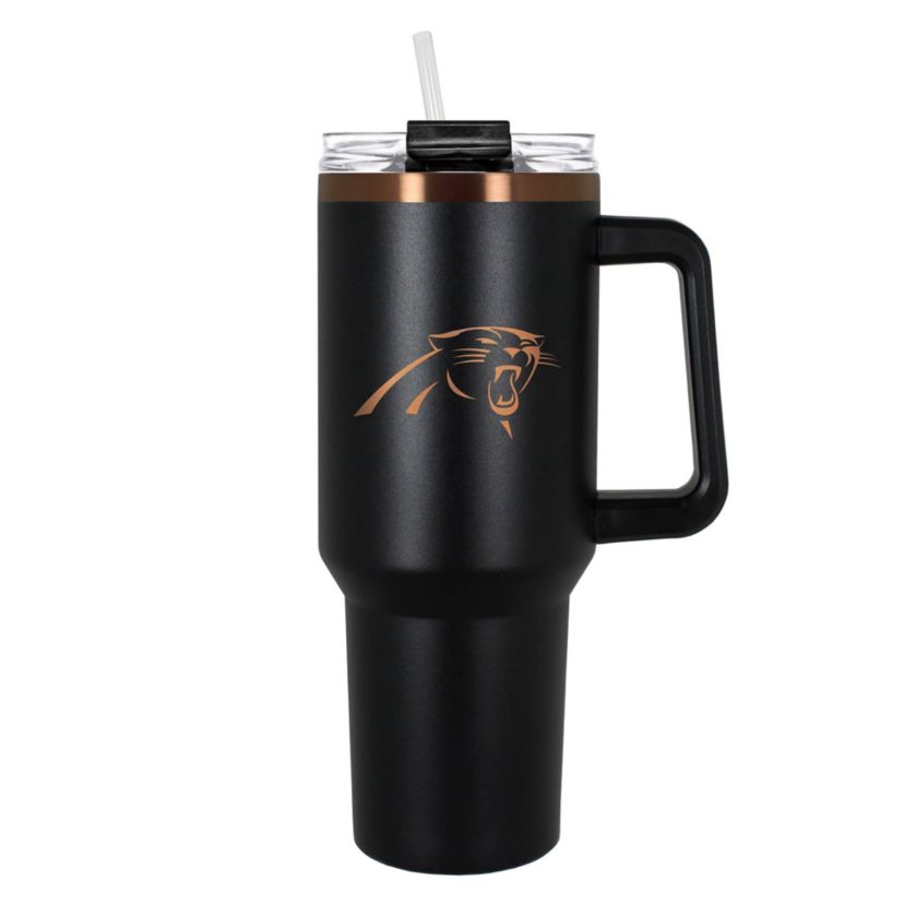NFL Carolina Panthers 40oz Black and Crème Colossus Travel Mug