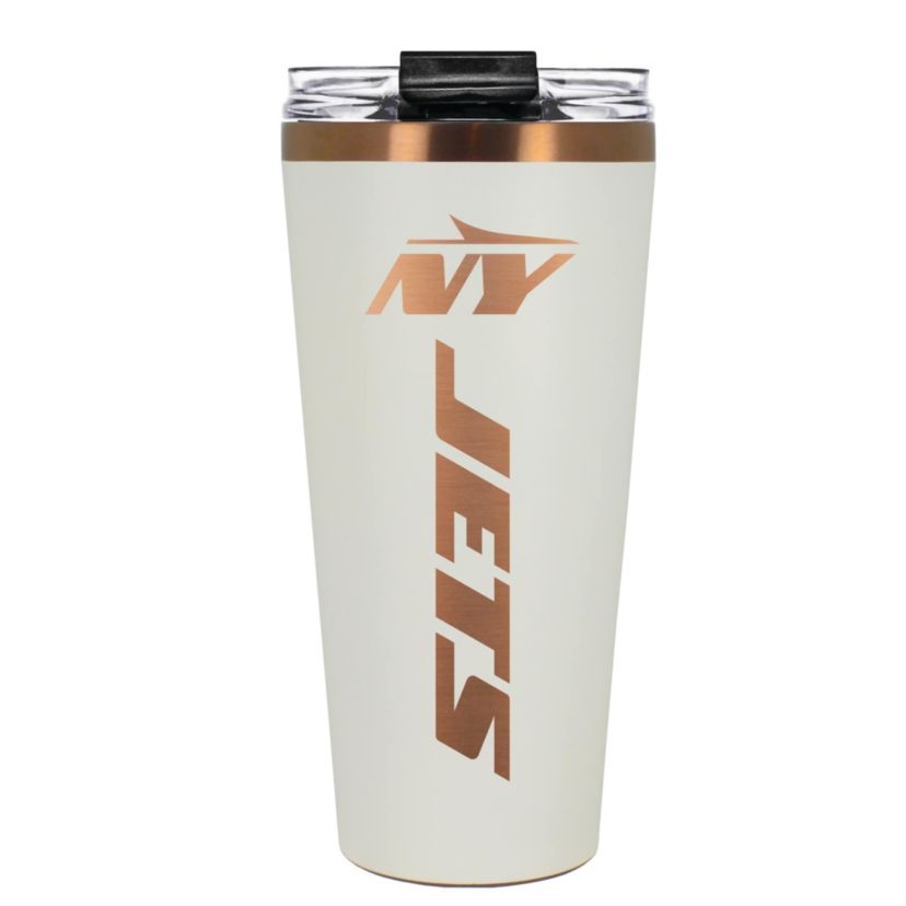 NFL New York Jets 32oz Copper and Crème Big Slim Travel Tumbler