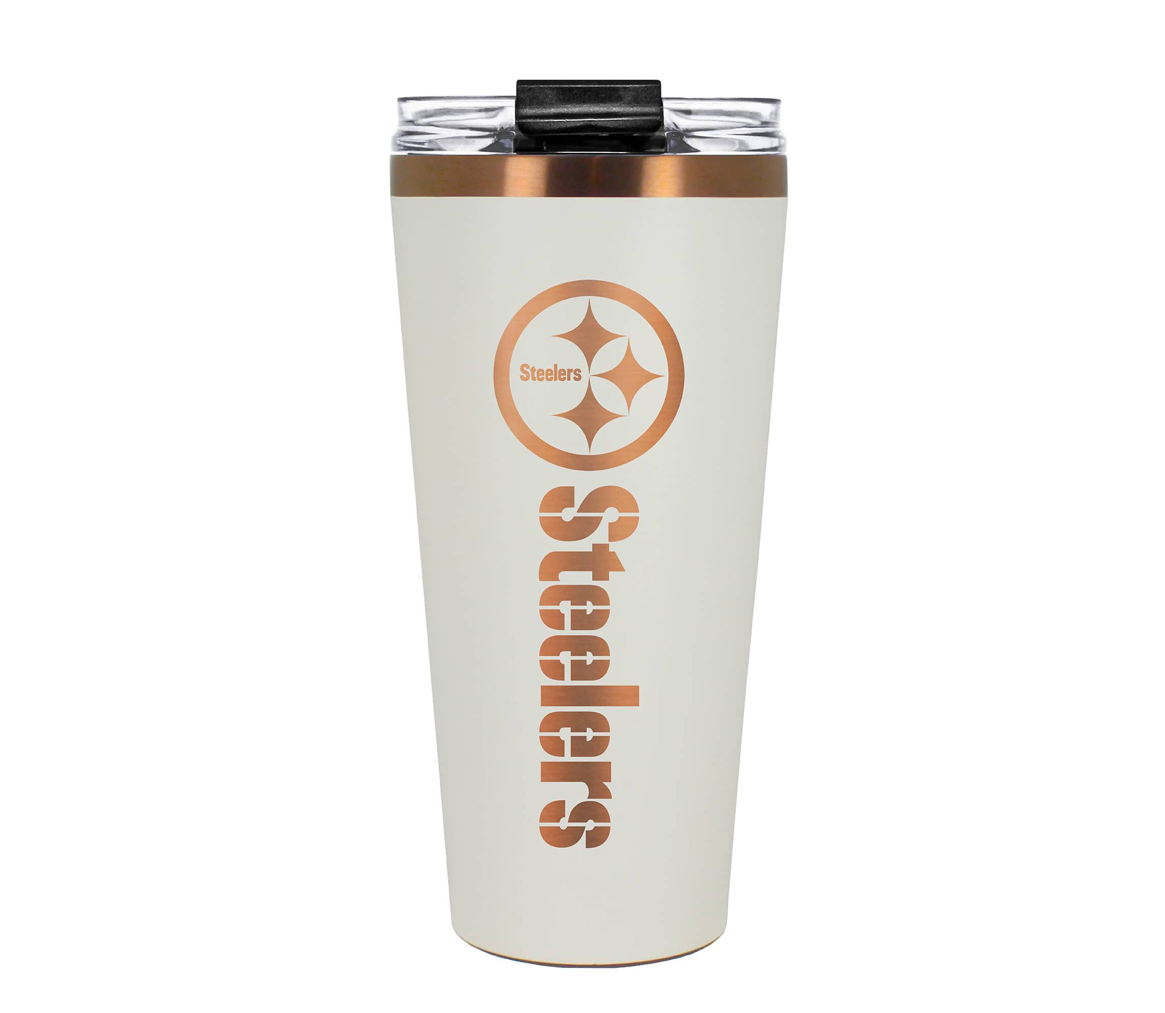 NFL Pittsburgh Steelers 32oz Copper and Crème Big Slim Travel Tumbler