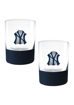 Great American Products MLB New York Yankees 2-Piece Commissioner Glass Set, 15 Ounces