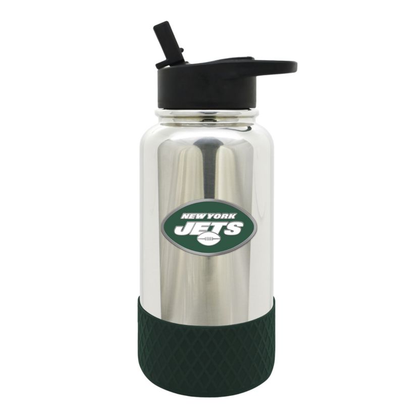 NFL New York Jets 32oz Chrome Water Bottle