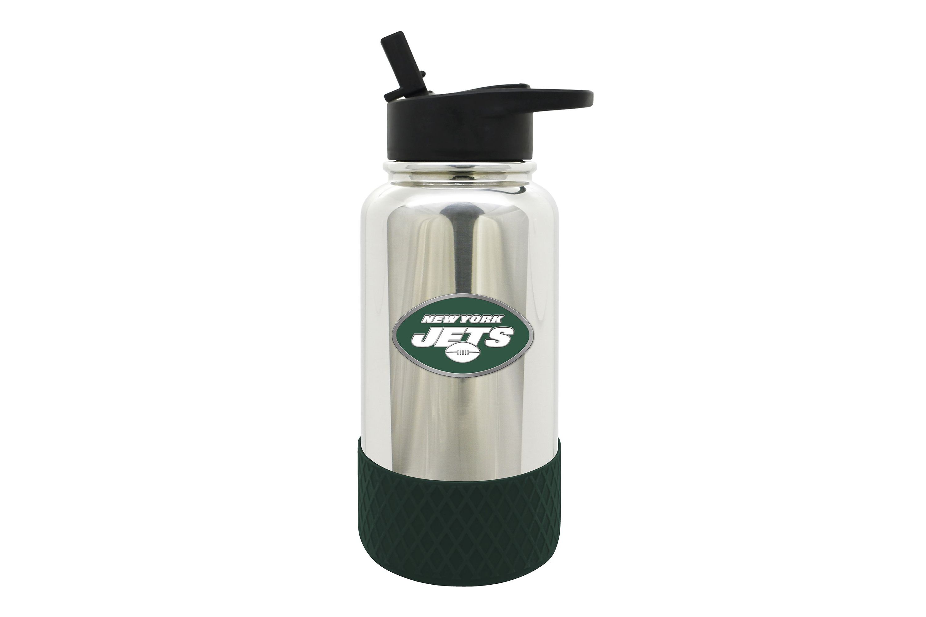 NFL New York Jets 32oz Chrome Water Bottle