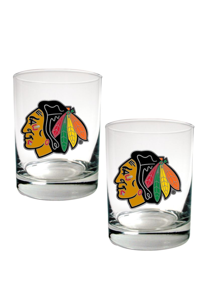 NHL Chicago Blackhawks Rocks Glass Set
