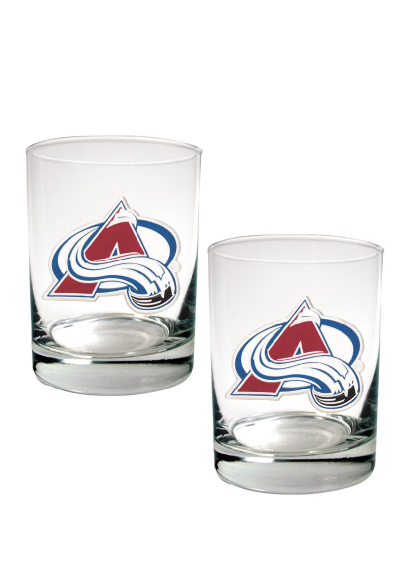 NHL Colorado Avalanche 2 Piece Rocks Glass Set
