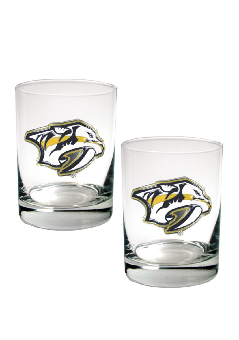 NHL Nashville Predators 2 Piece Rocks Glass Set