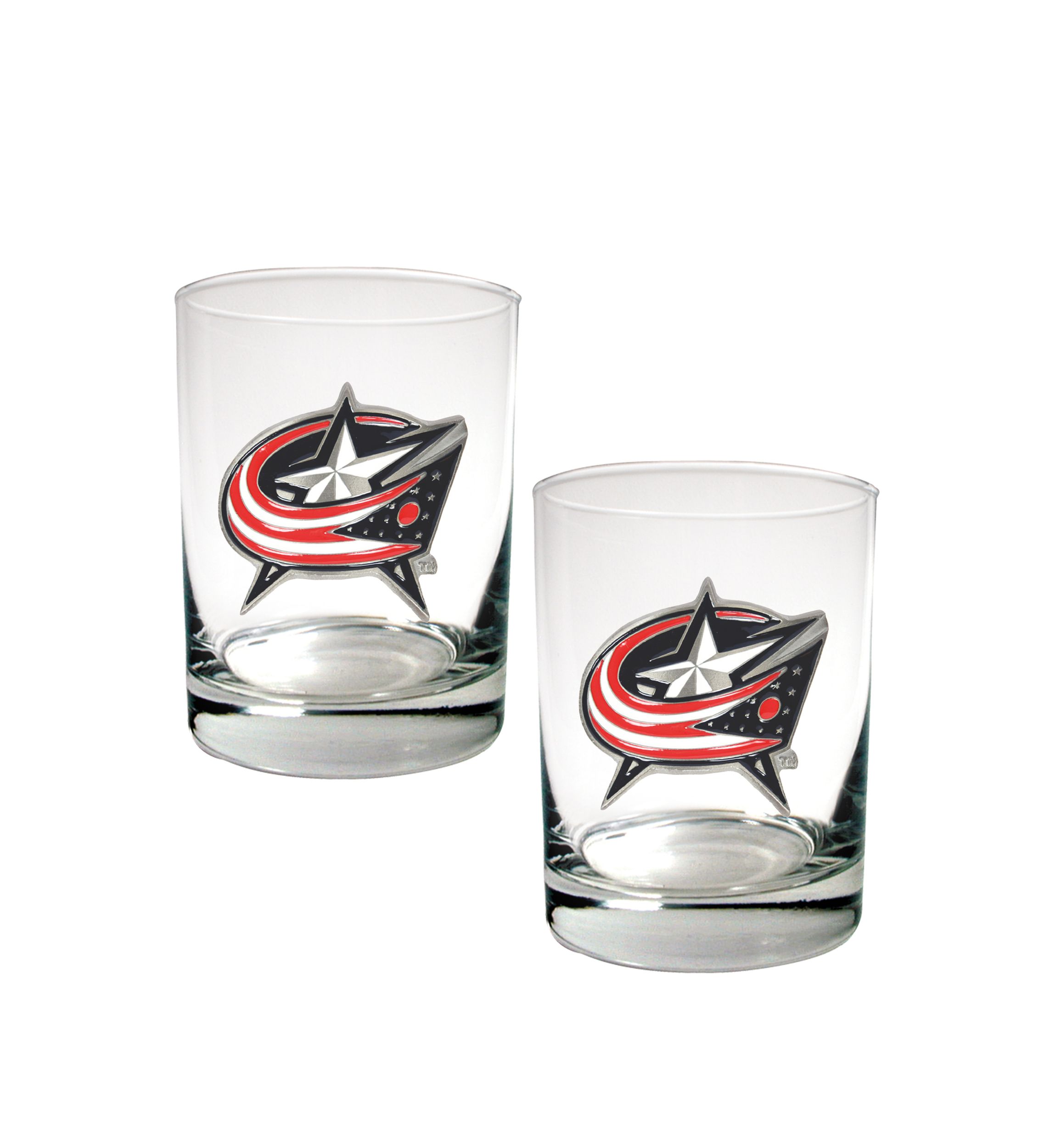 NHL Columbus Blue Jackets 2 Piece Rocks Glass Set