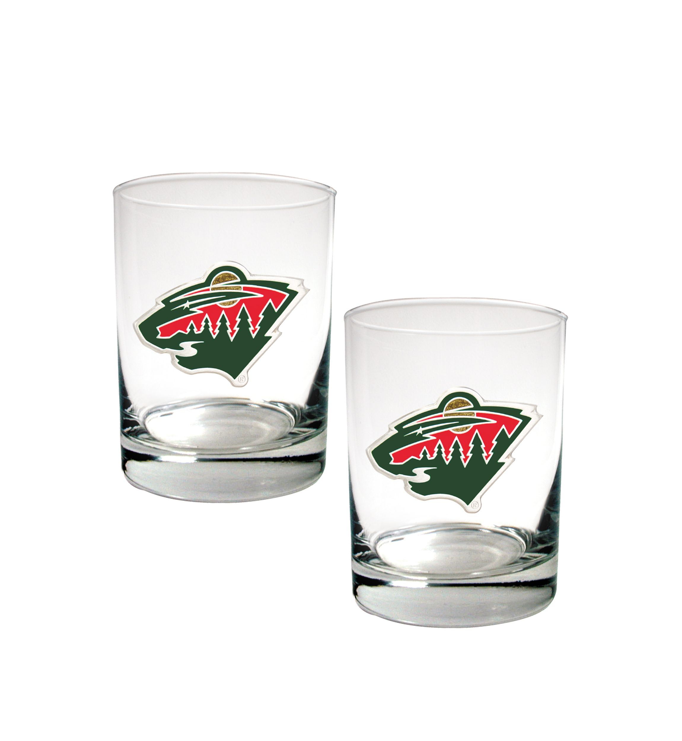 NHL Minnesota Wild 2 Piece Rocks Glass Set