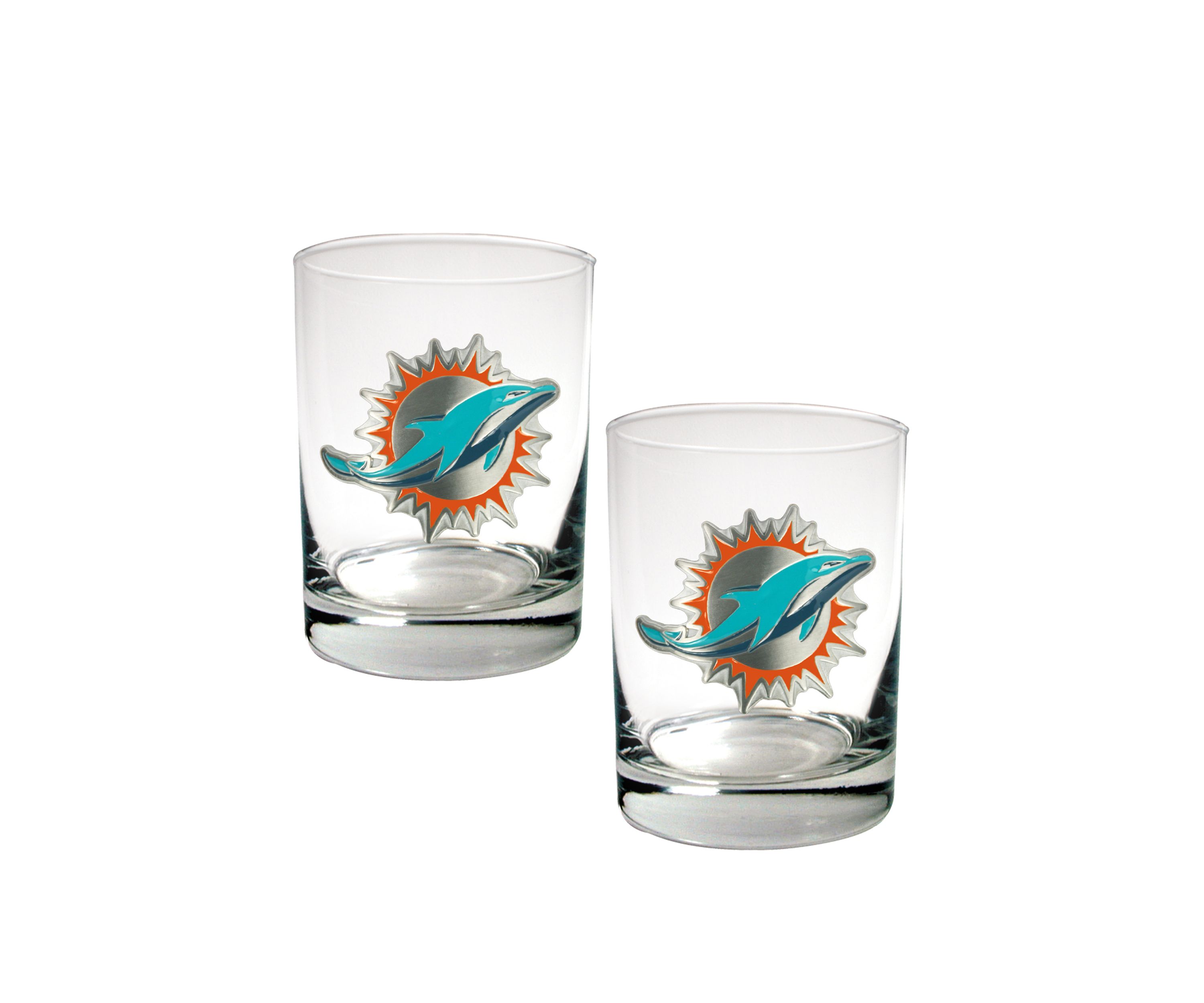 NFL Miami Dolphins Rocks Glass Set