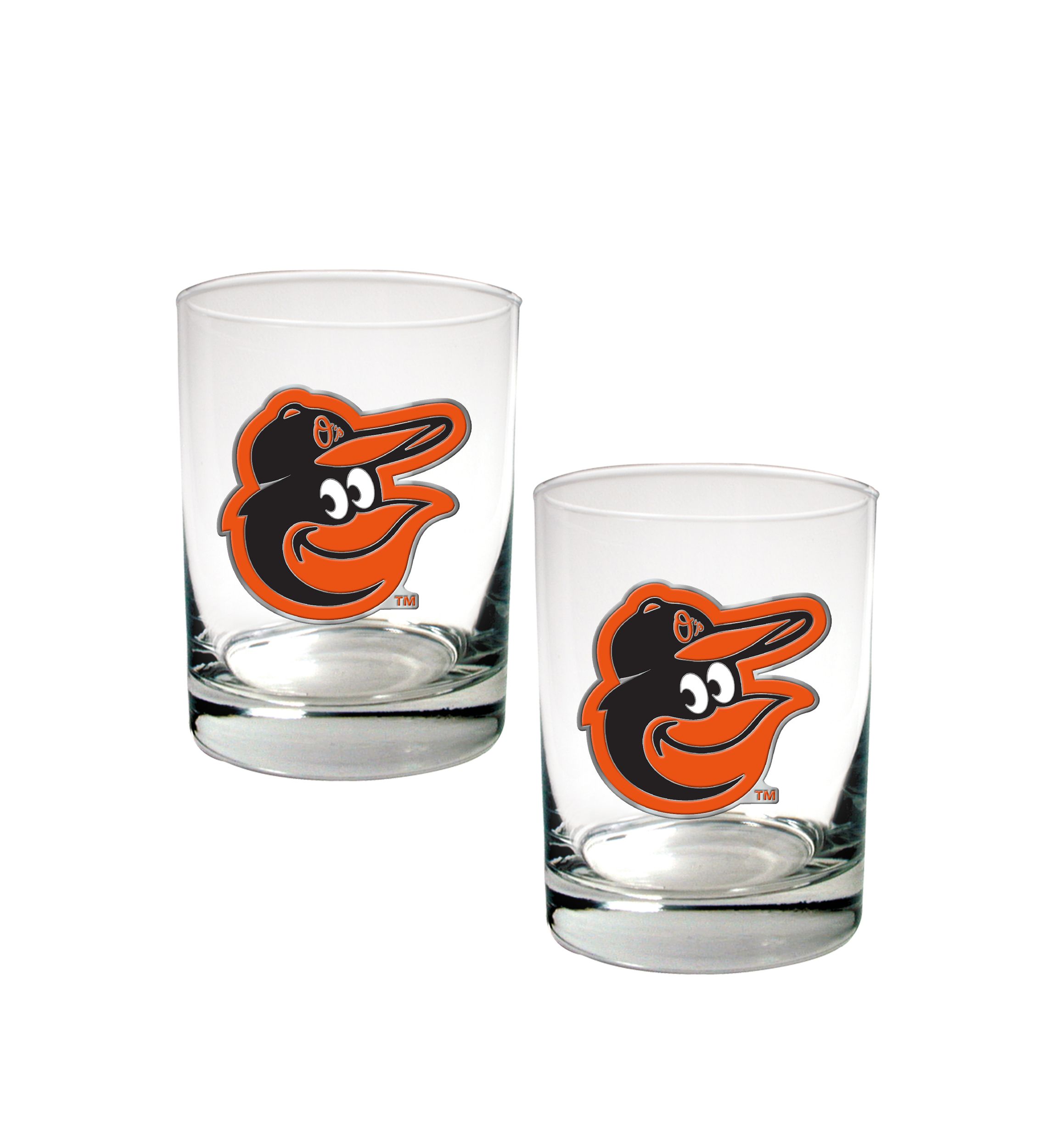 MLB Baltimore Orioles Rocks Glass Set of 2