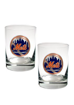 Great American Products MLB New York Mets Rocks Glass Set of 2, 0.14 Ounces
