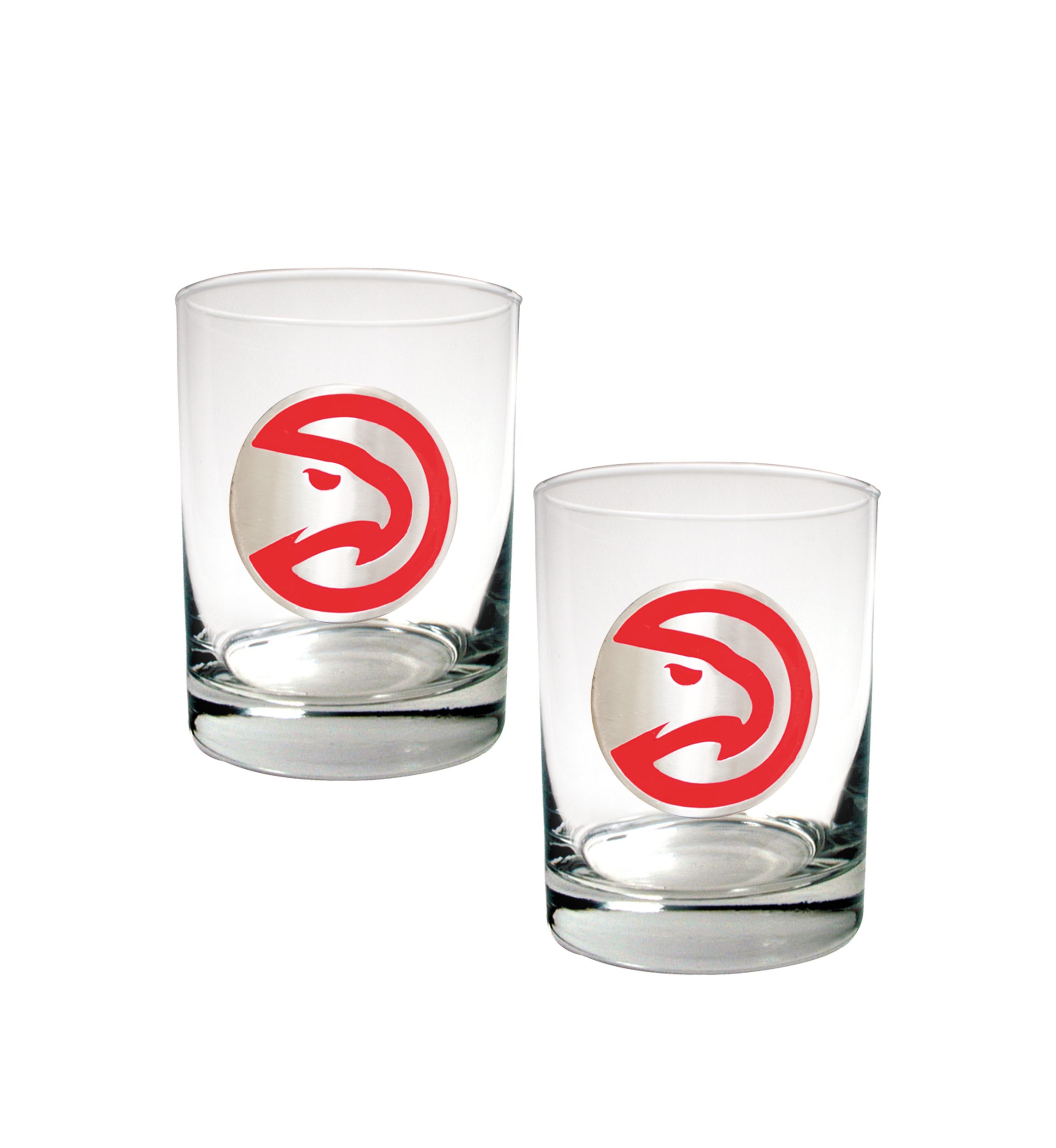 MLB Atlanta Hawks Set of 2 Rocks Glass Set