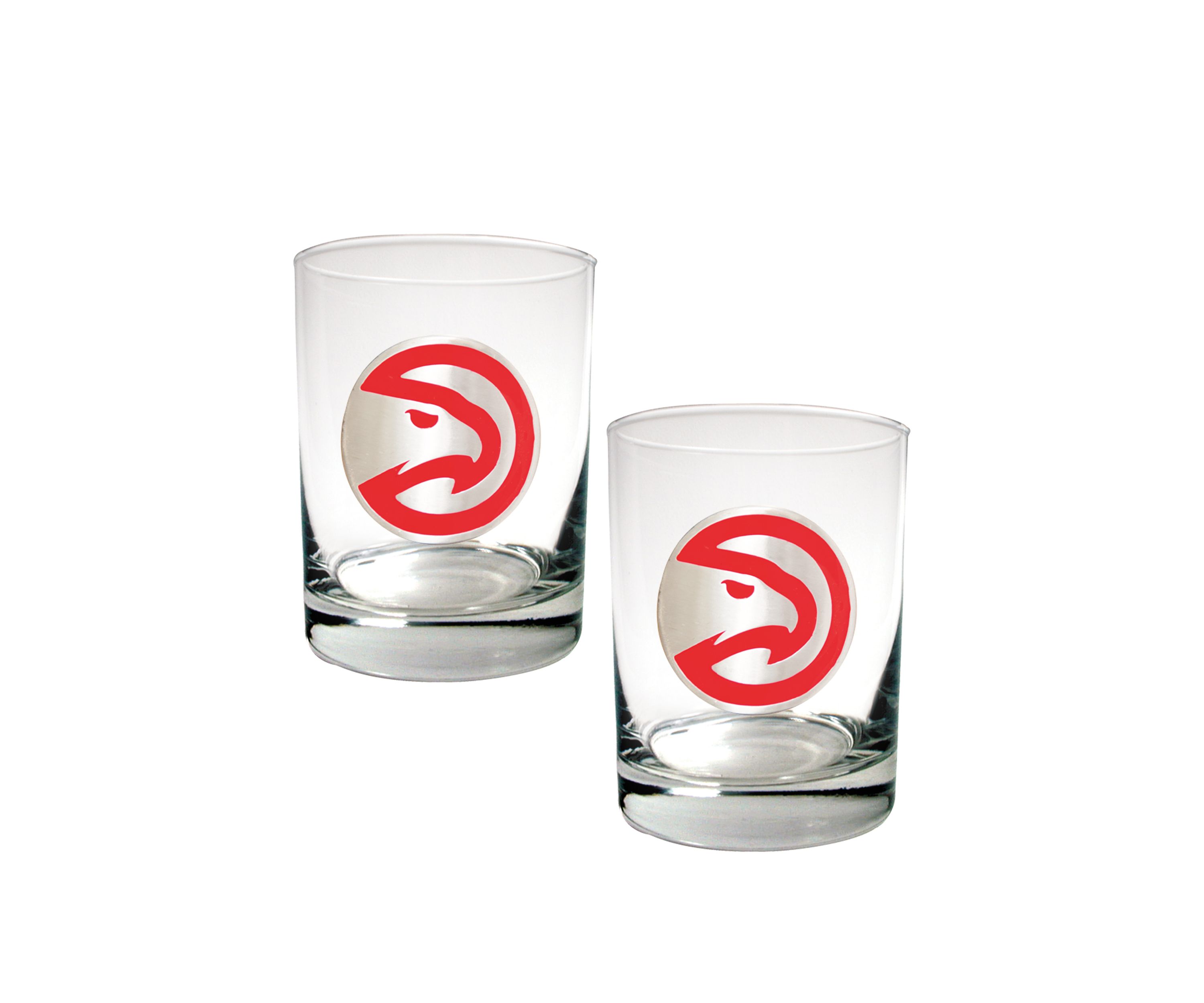 MLB Atlanta Hawks Set of 2 Rocks Glass Set