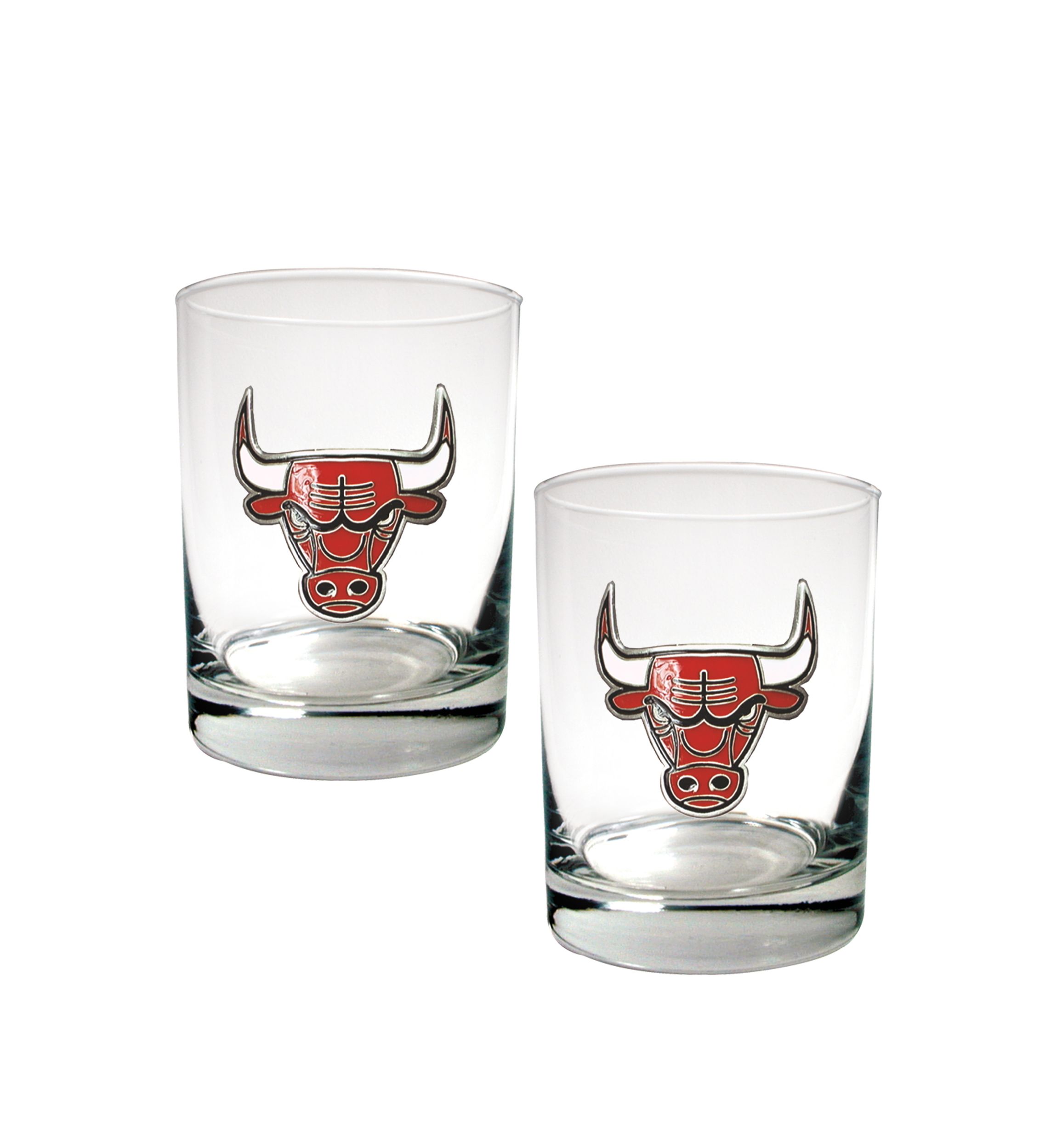 NBA Chicago Bulls Set of 2 Rocks Glass Set