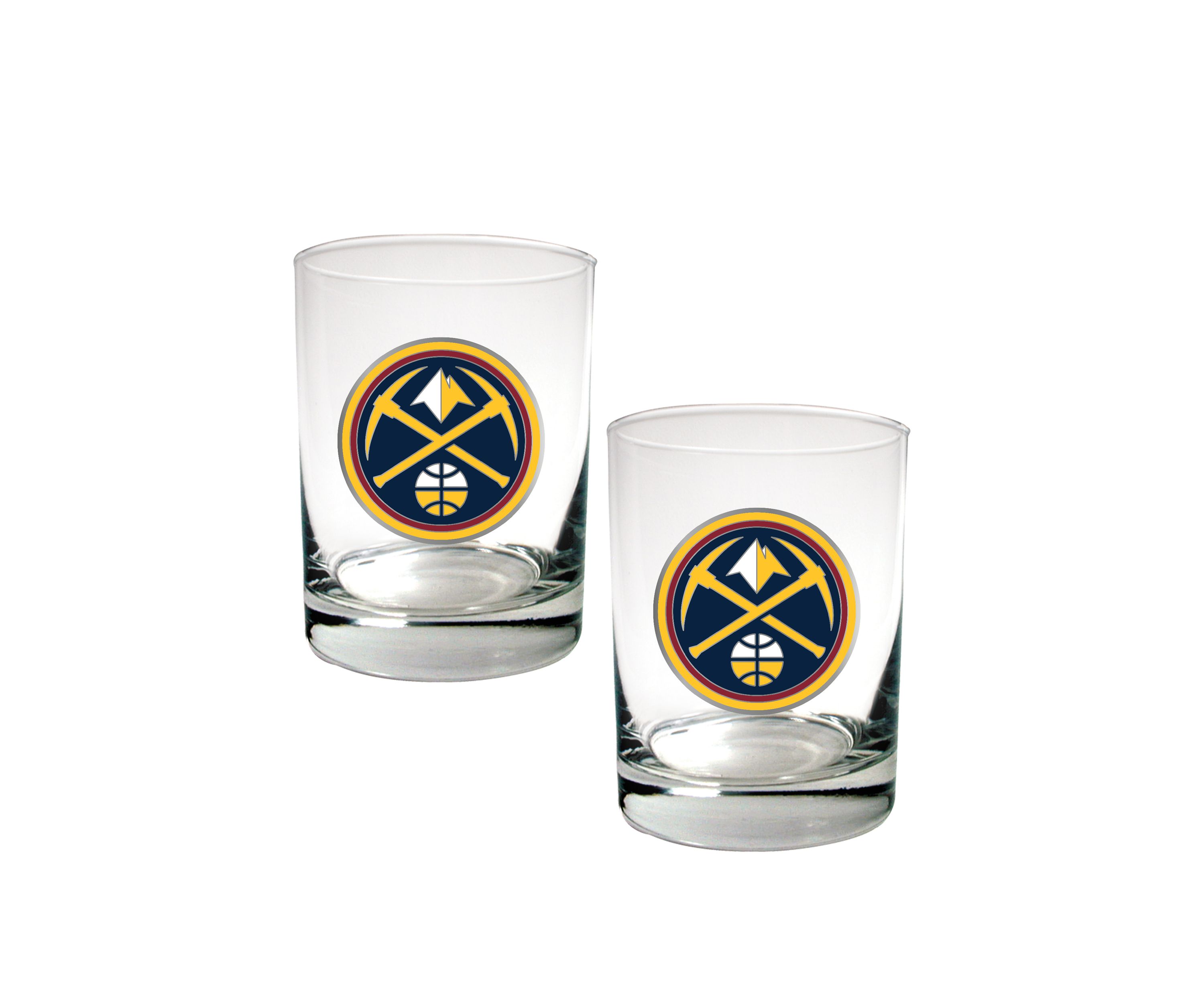 NBA Denver Nuggets Set of 2 Rocks Glass Set