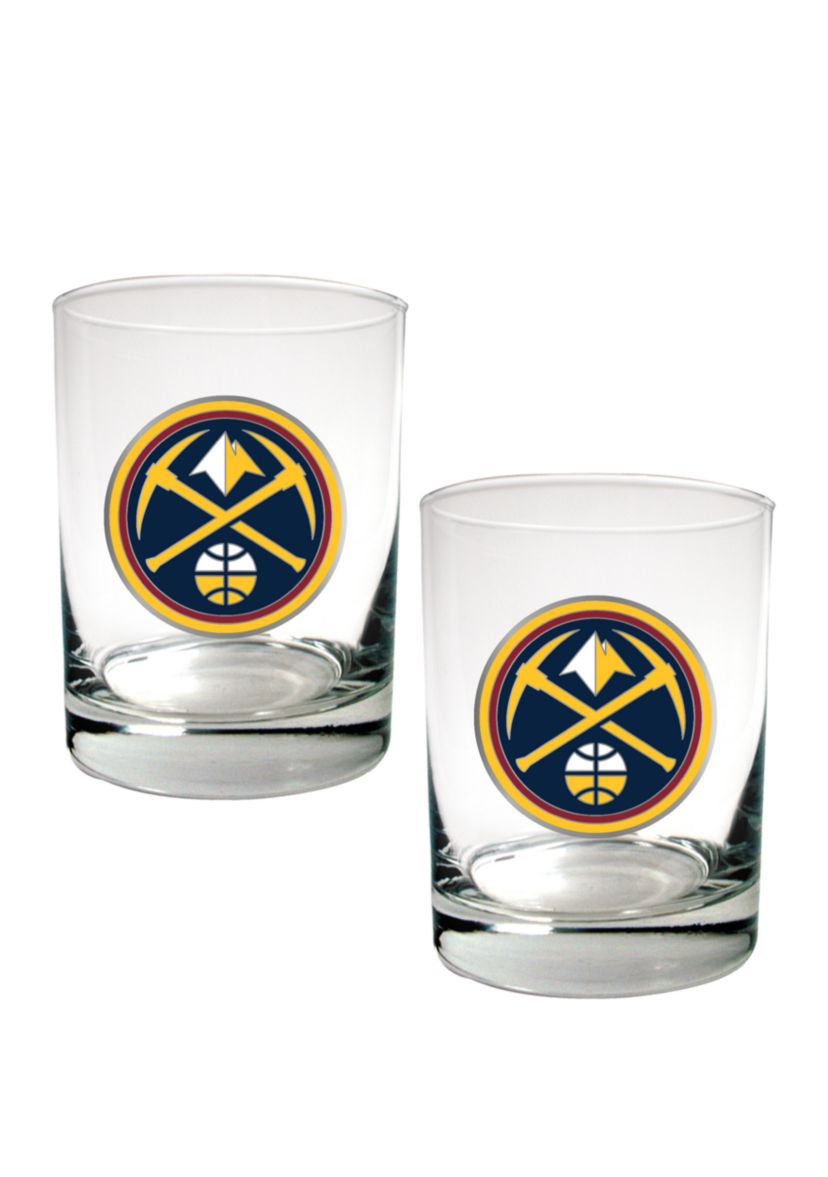 NBA Denver Nuggets Set of 2 Rocks Glass Set