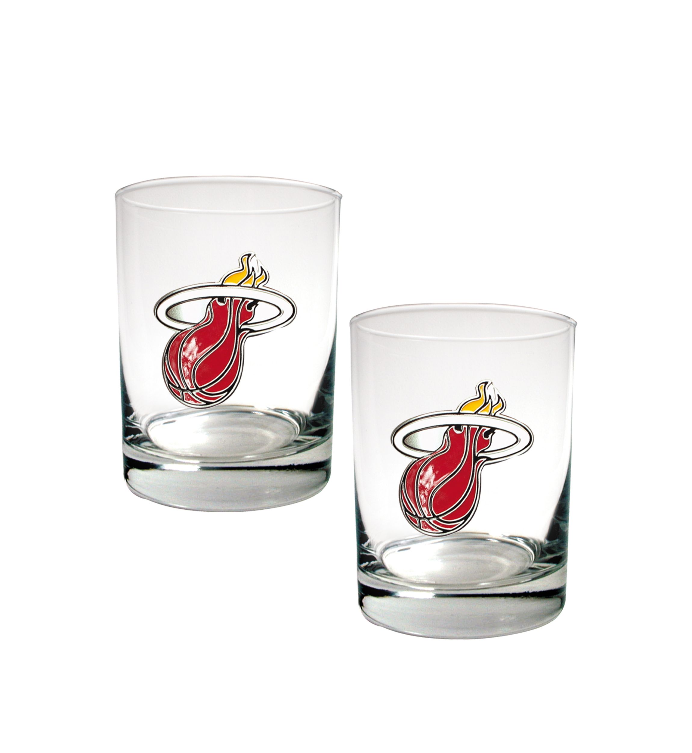 NBA Miami Heat Set of 2 Rocks Glass Set